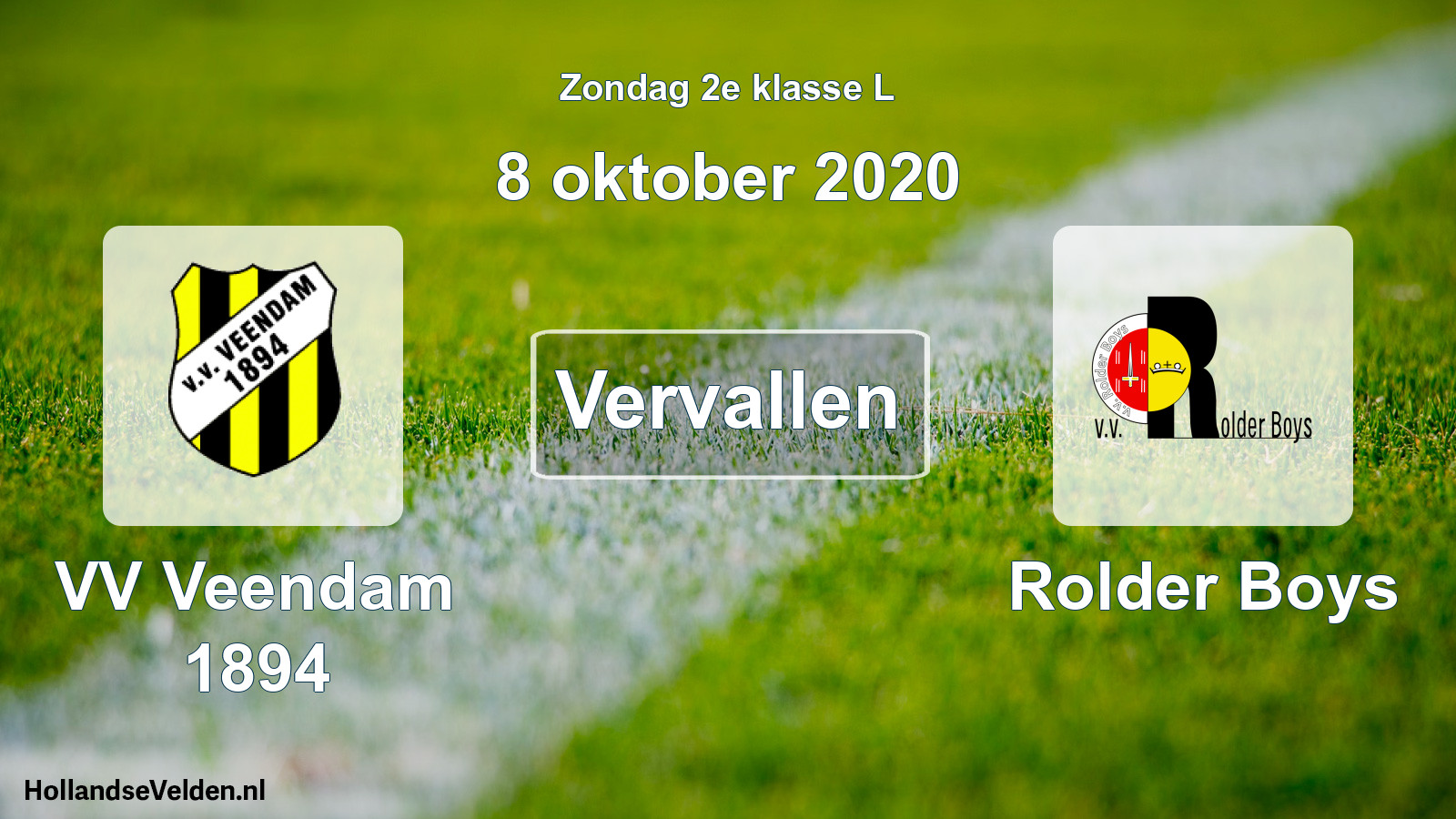 Scheduled Match: VV Veendam 1894 - Rolder Boys (8 October 2020)