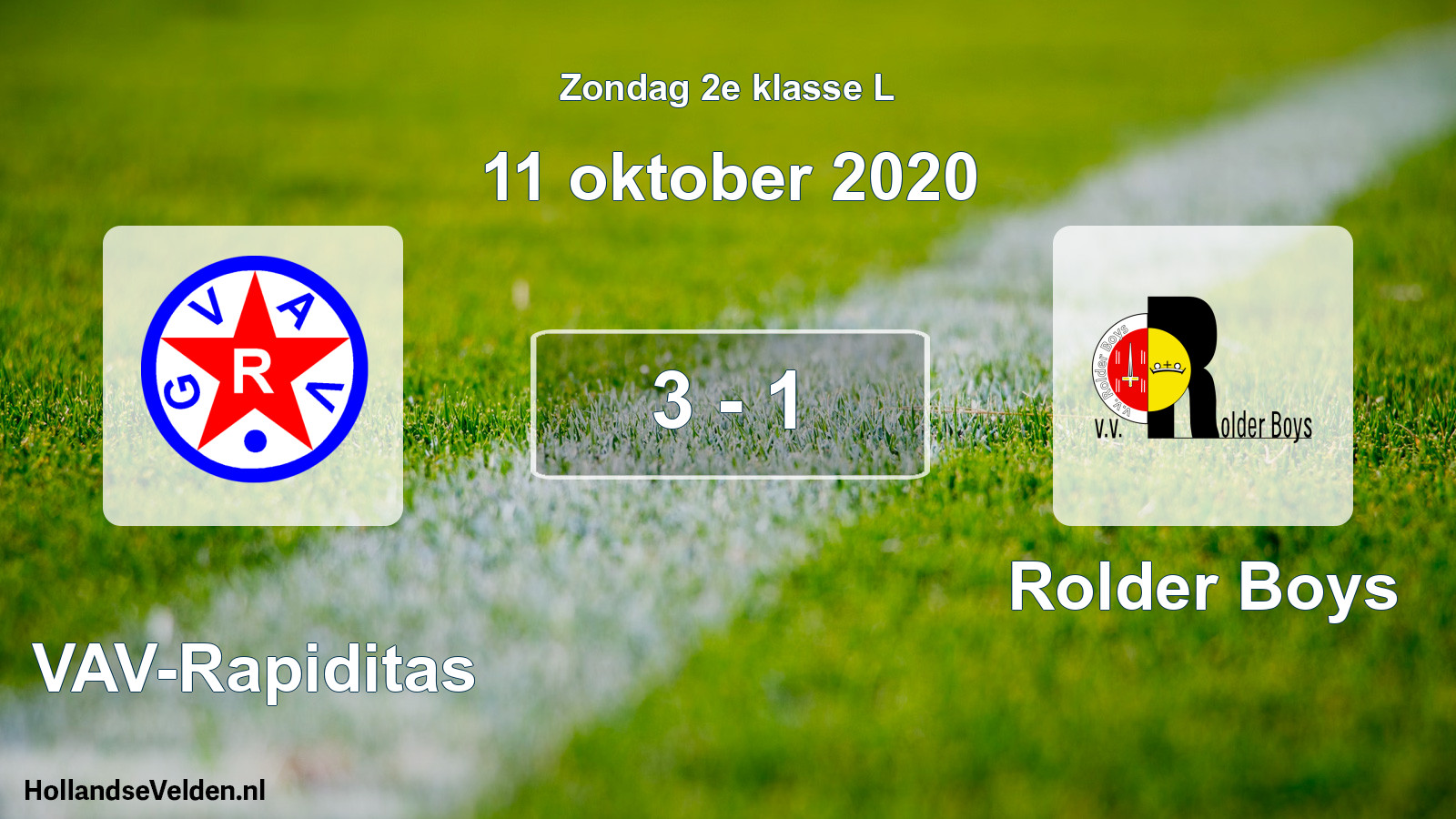 Total number of matches played: GVAV-Rapiditas - Rolder Boys 3 - 1 (11 October 2020)