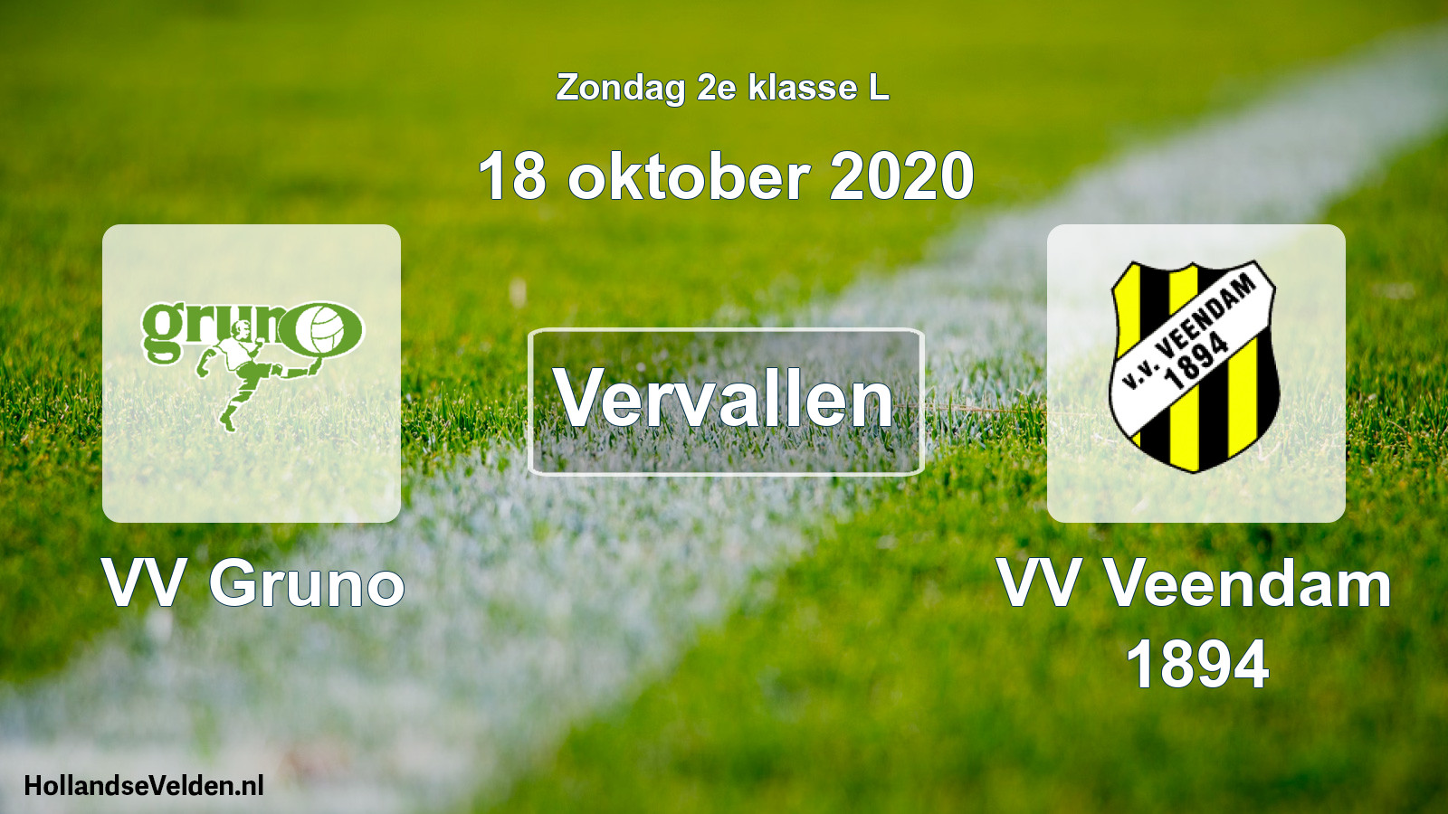 Scheduled Match: VV Gruno - VV Veendam 1894 (18 October 2020)