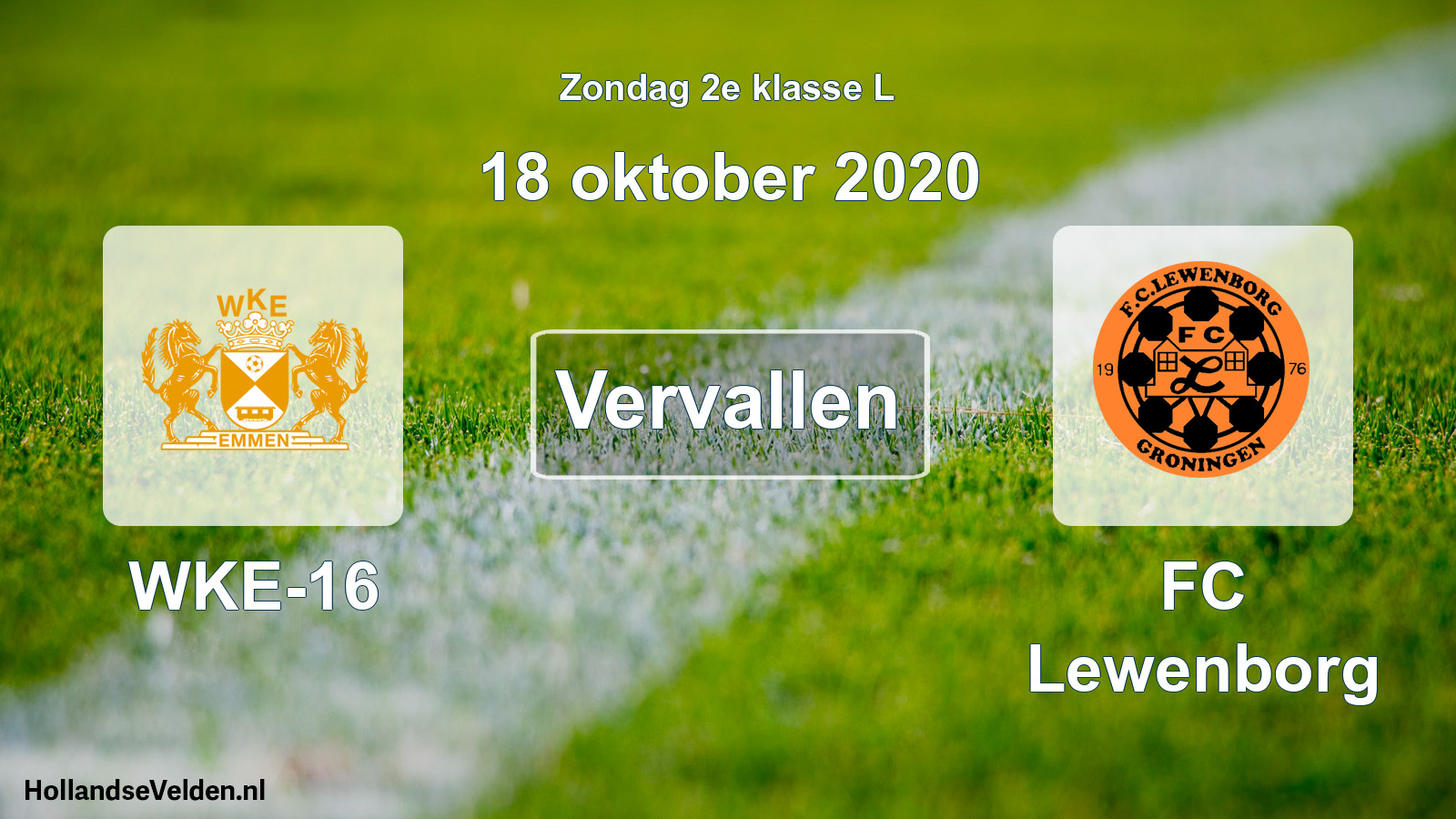 Scheduled Match: WKE-16 - FC Lewenborg (18 October 2020)