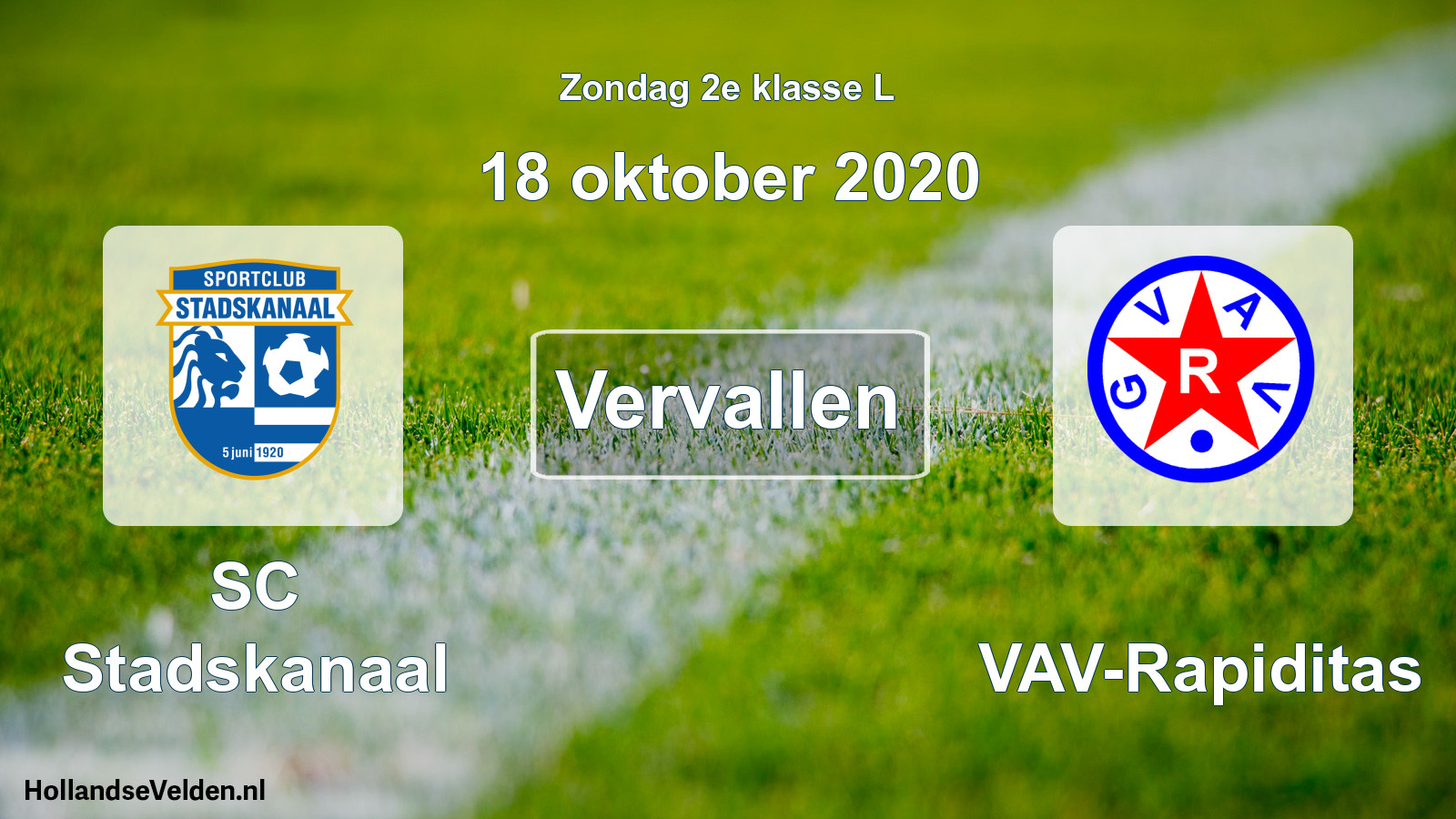 Scheduled Match: SC Stadskanaal - GVAV-Rapiditas (18 October 2020)