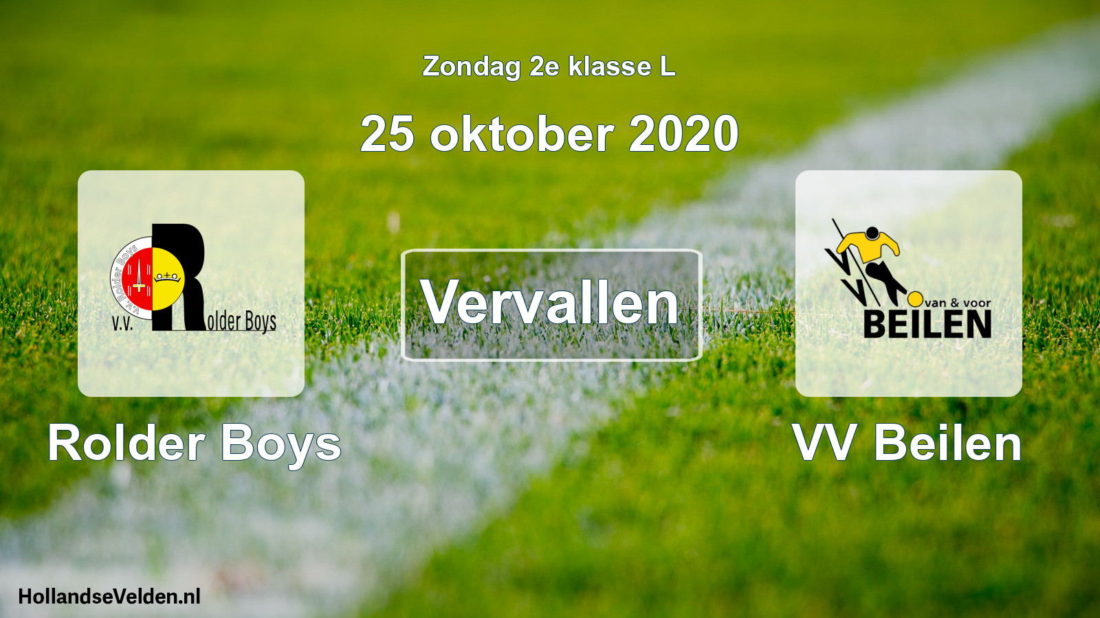 Scheduled Match: Rolder Boys - VV Beilen (25 October 2020)