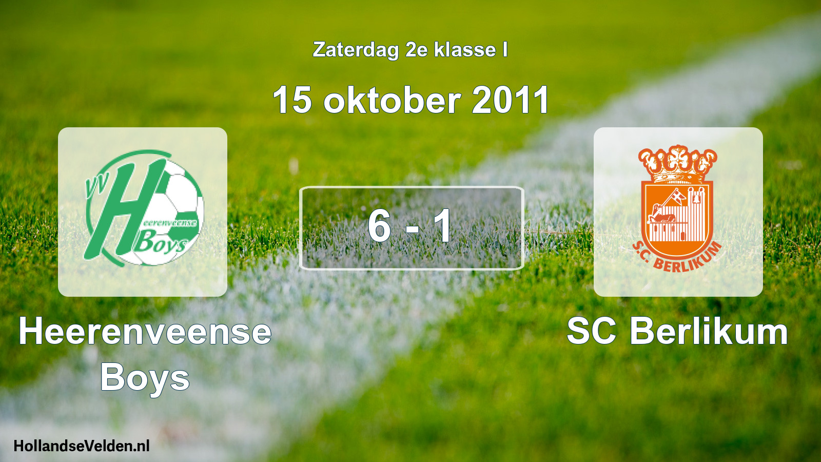 Total number of matches played: Heerenveense Boys - SC Berlikum 6 - 1 (15 October 2011)