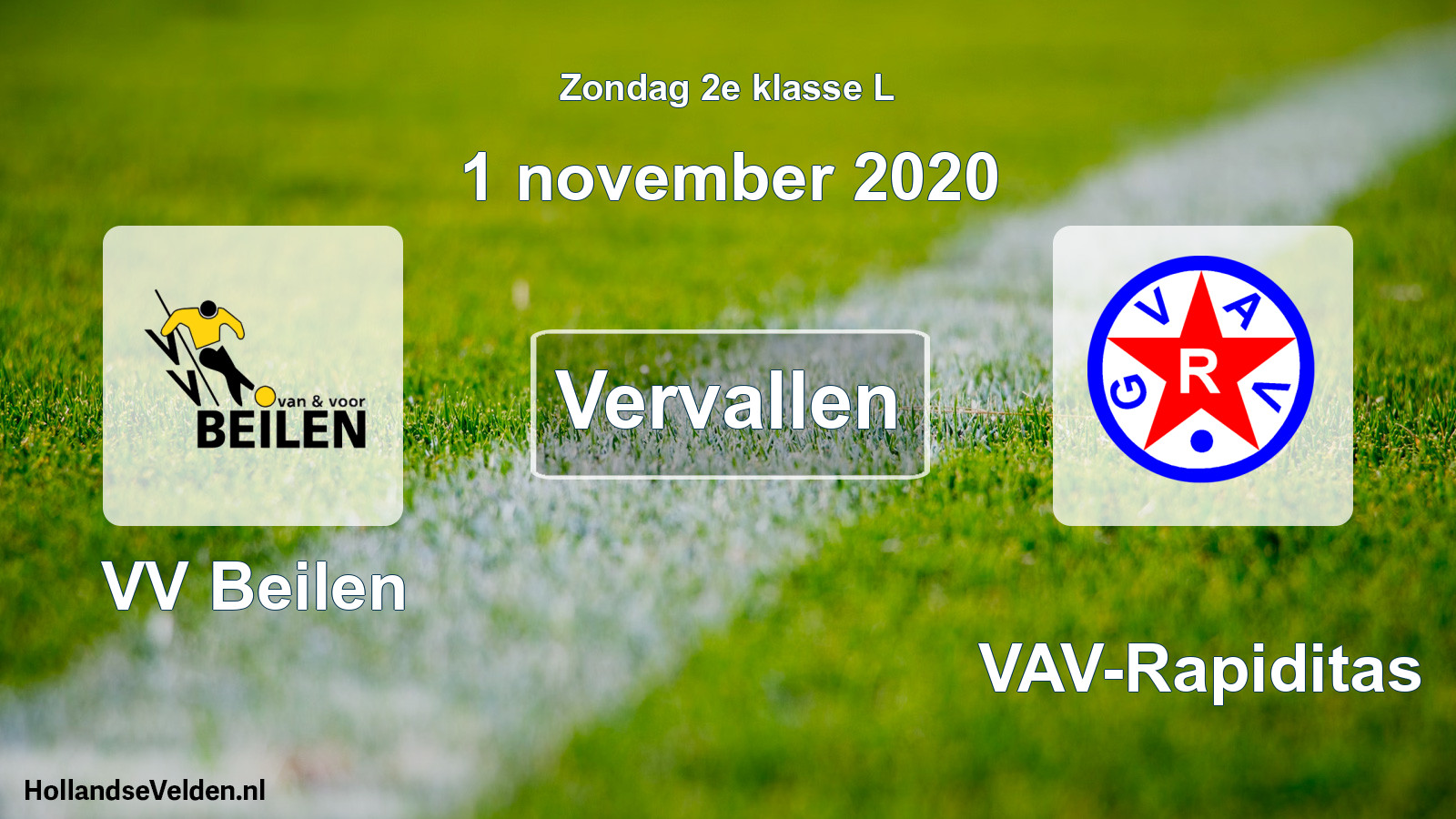 Scheduled Match: VV Beilen - GVAV-Rapiditas (1 November 2020)