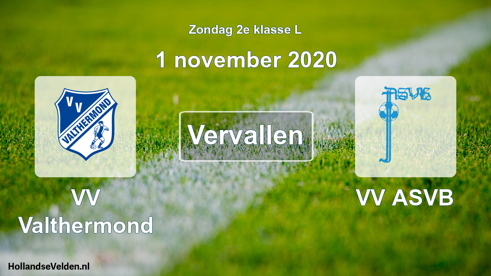 Scheduled Match: VV Valthermond - VV ASVB (1 November 2020)