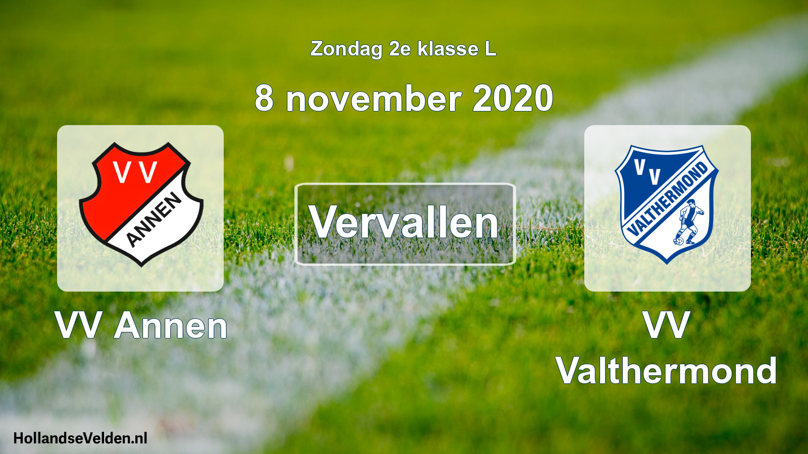 Scheduled Match: VV Annen - VV Valthermond (8 November 2020)