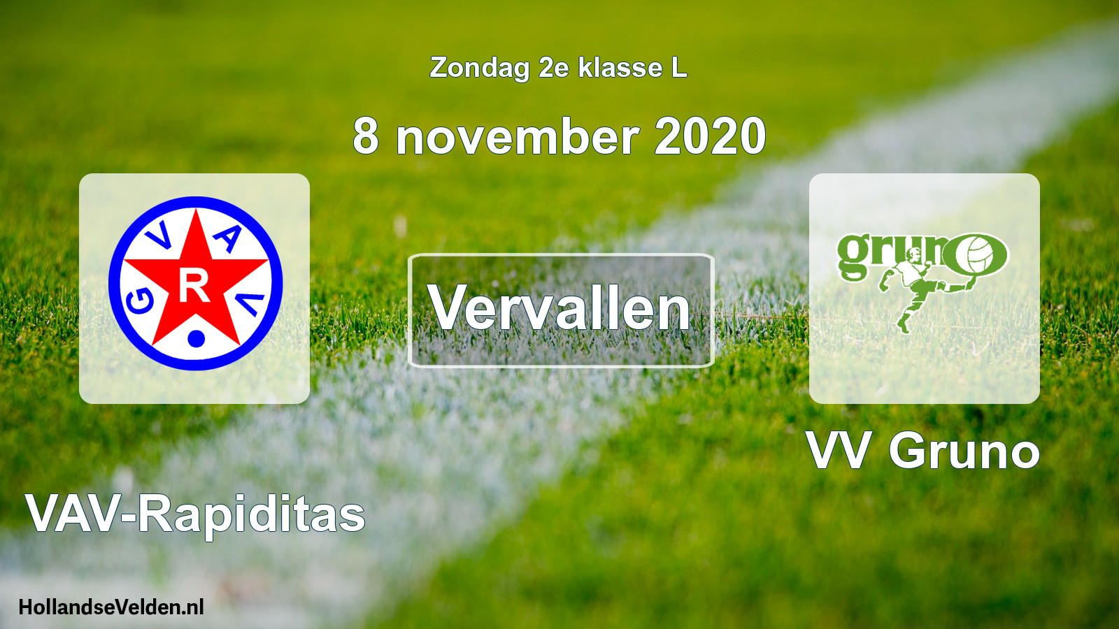 Scheduled Match: GVAV-Rapiditas - VV Gruno (8 November 2020)