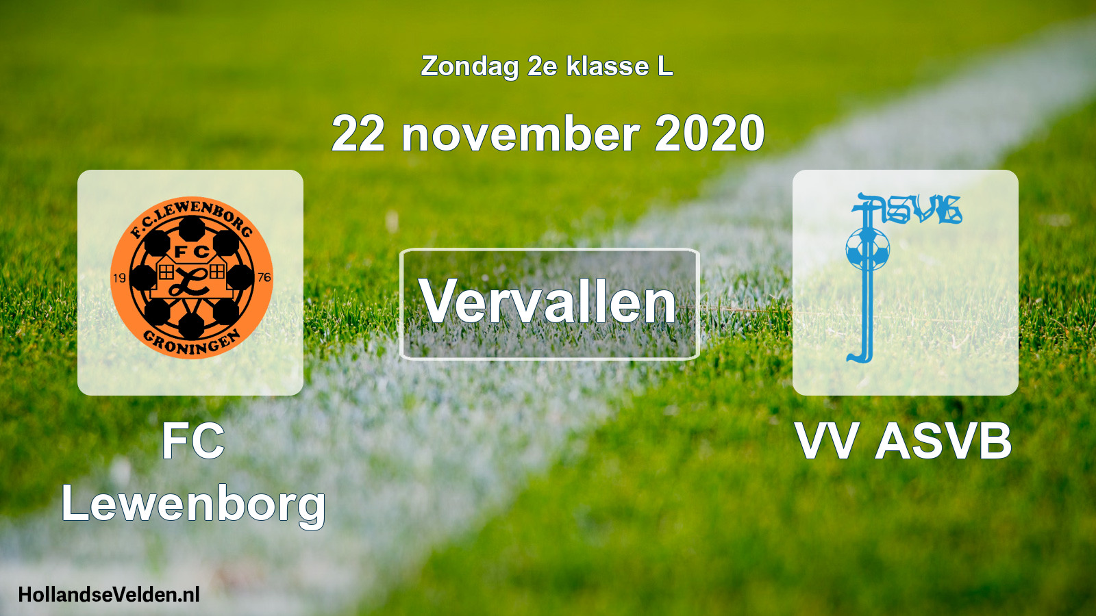 Scheduled Match: FC Lewenborg - VV ASVB (22 November 2020)