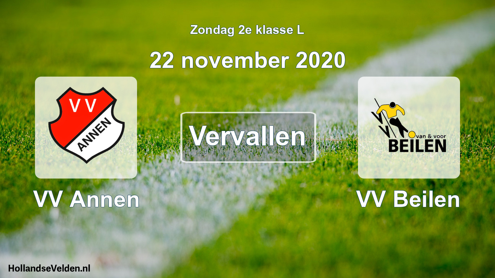 Scheduled Match: VV Annen - VV Beilen (22 November 2020)
