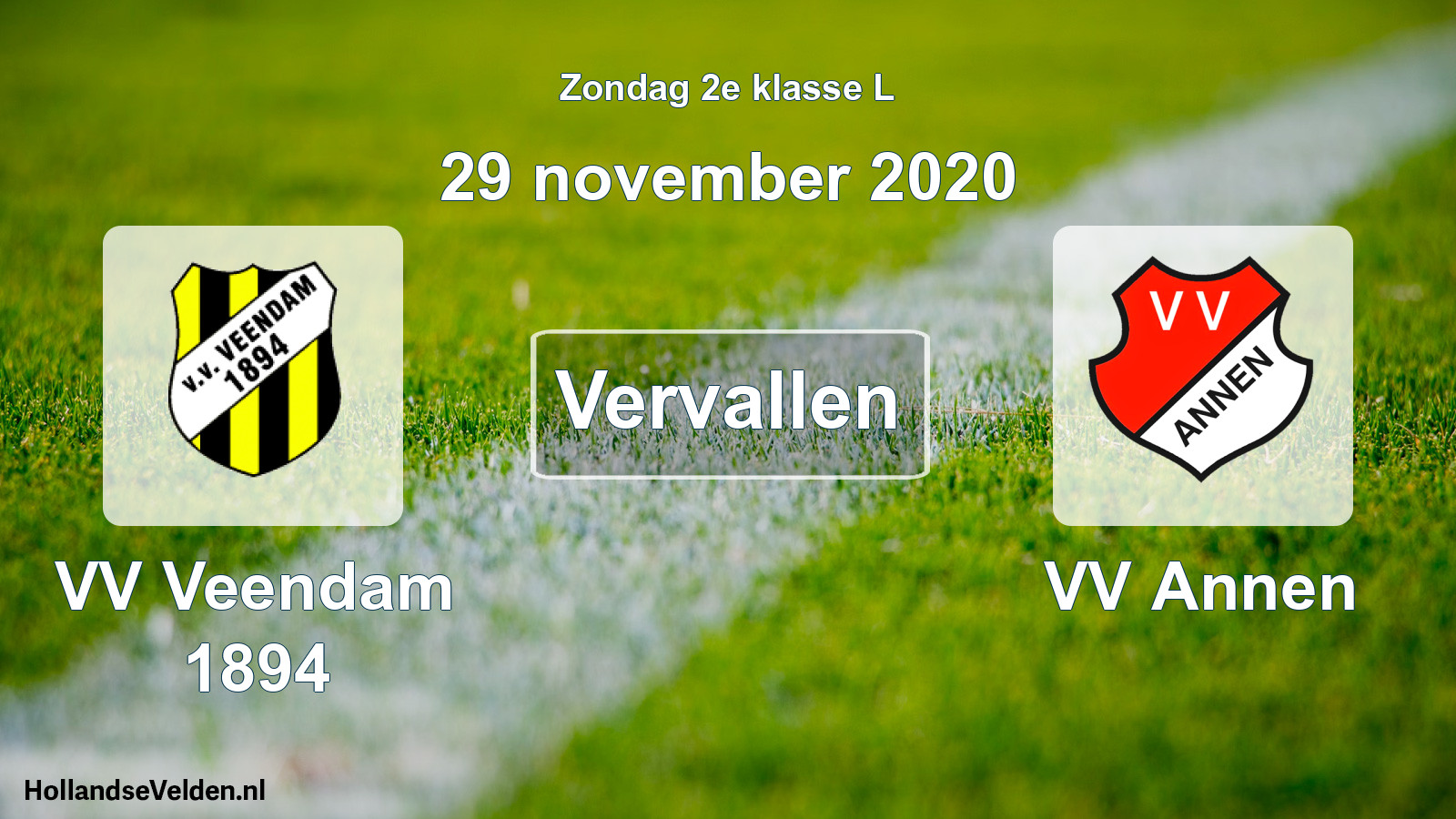 Scheduled Match: VV Veendam 1894 - VV Annen (29 November 2020)