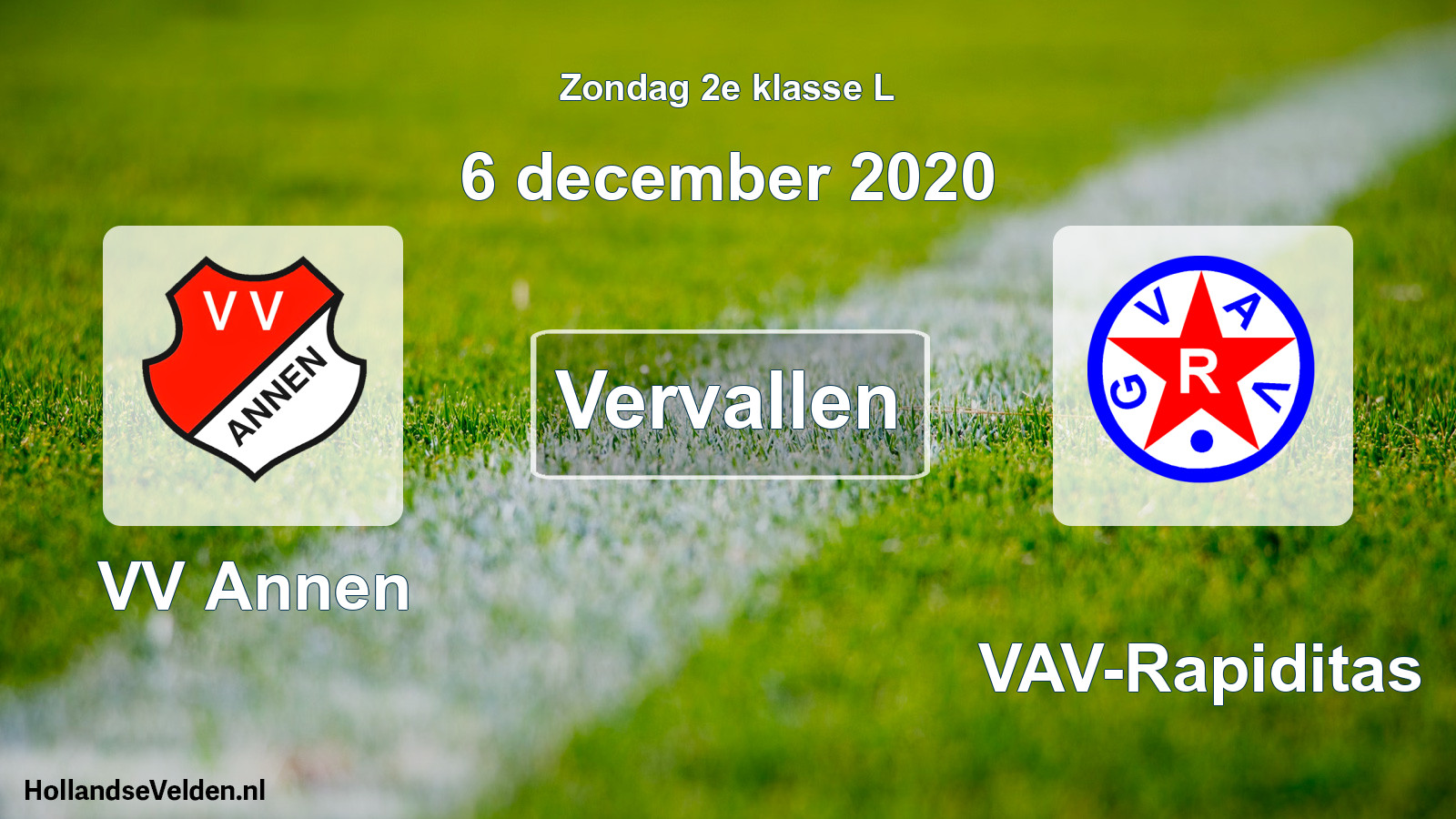 Scheduled Match: VV Annen - GVAV-Rapiditas (6 December 2020)