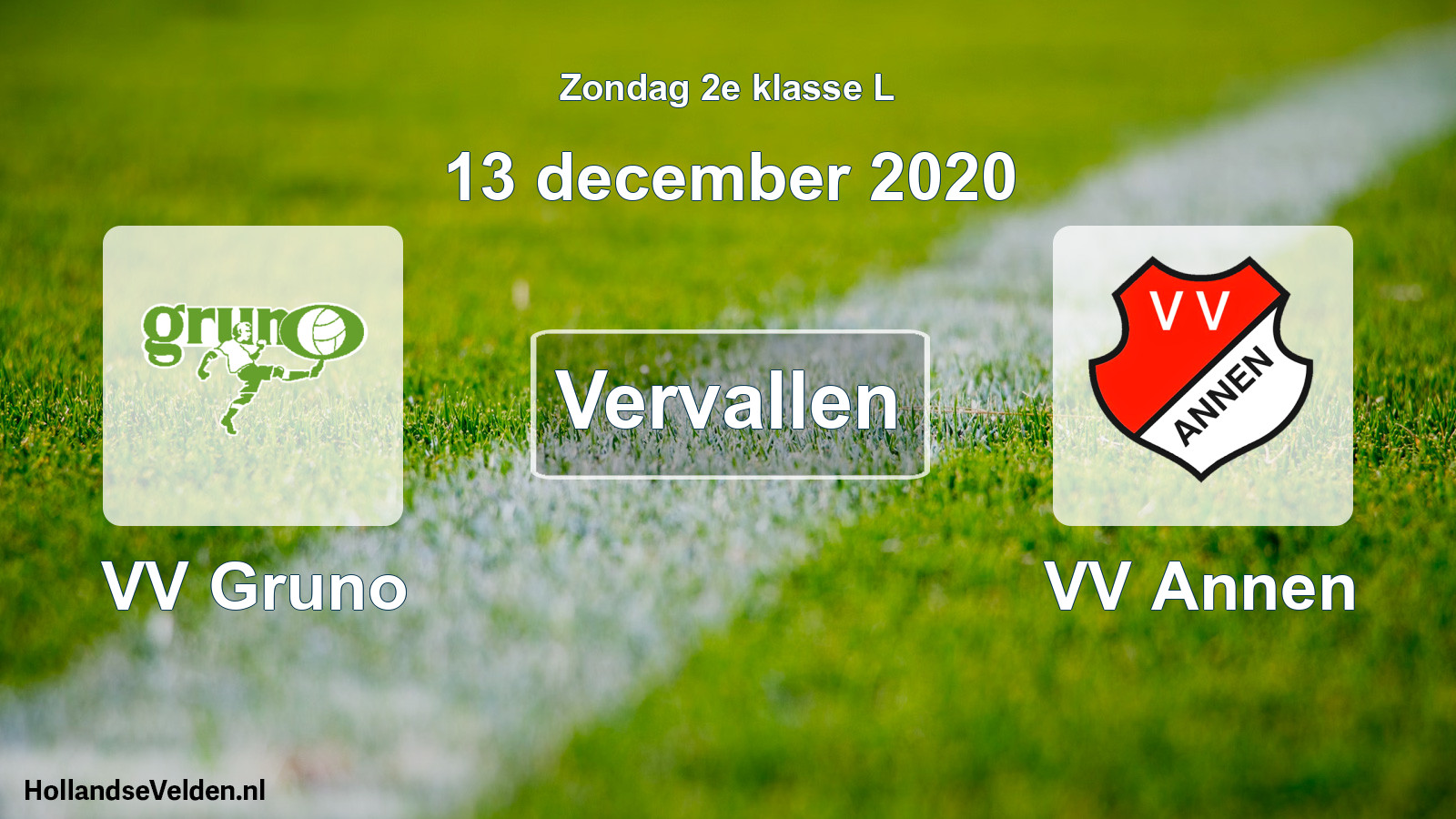 Scheduled Match: VV Gruno - VV Annen (13 December 2020)