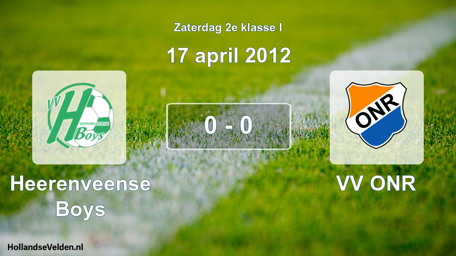 Total number of matches played: Heerenveense Boys - VV ONR 0 - 0 (17 April 2012)