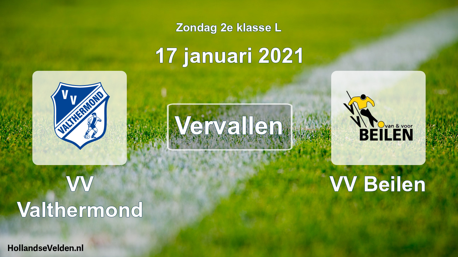 Scheduled Match: VV Valthermond - VV Beilen (17 January 2021)