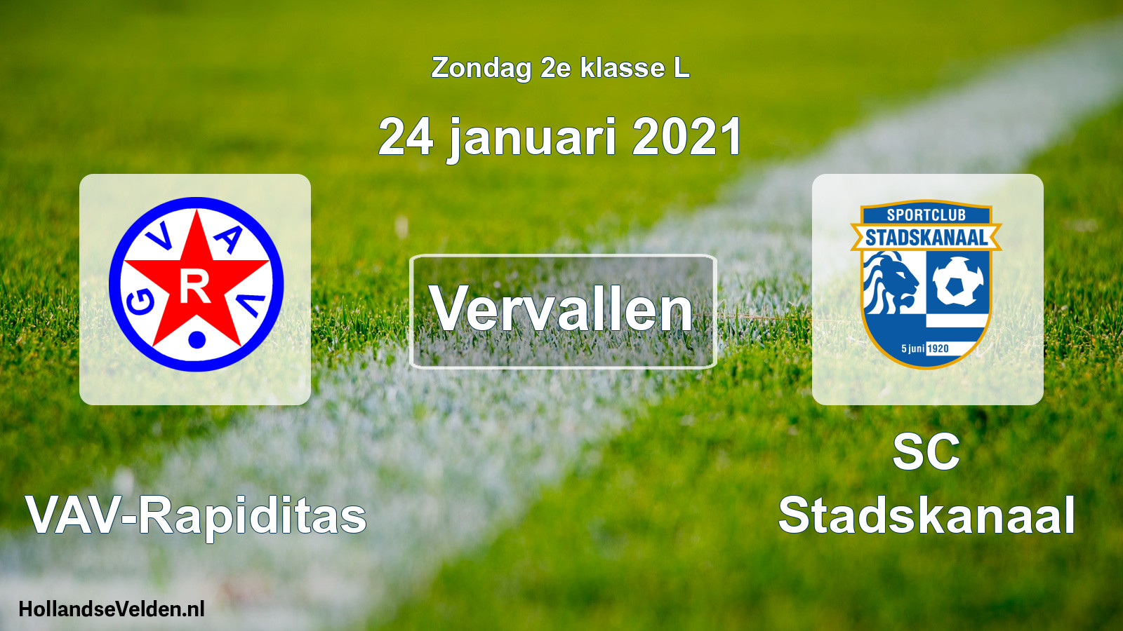 Scheduled Match: GVAV-Rapiditas - SC Stadskanaal (24 January 2021)