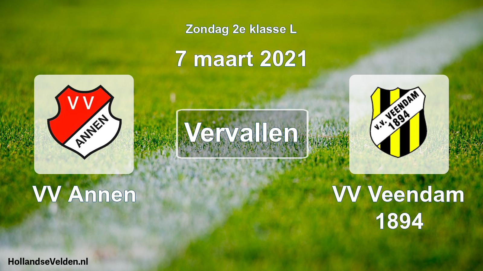 Scheduled Match: VV Annen - VV Veendam 1894 (7 March 2021)