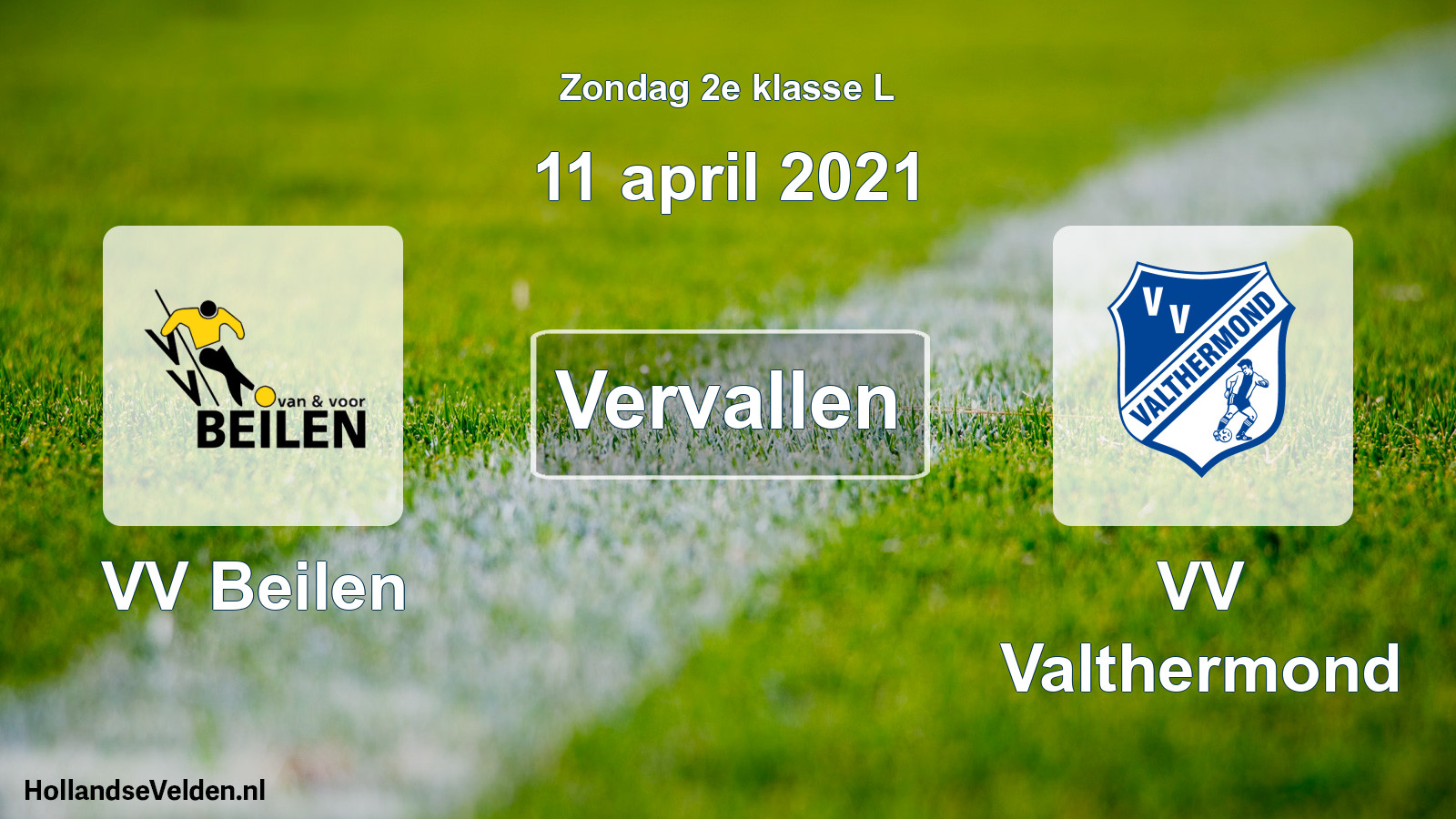 Scheduled Match: VV Beilen - VV Valthermond (11 April 2021)