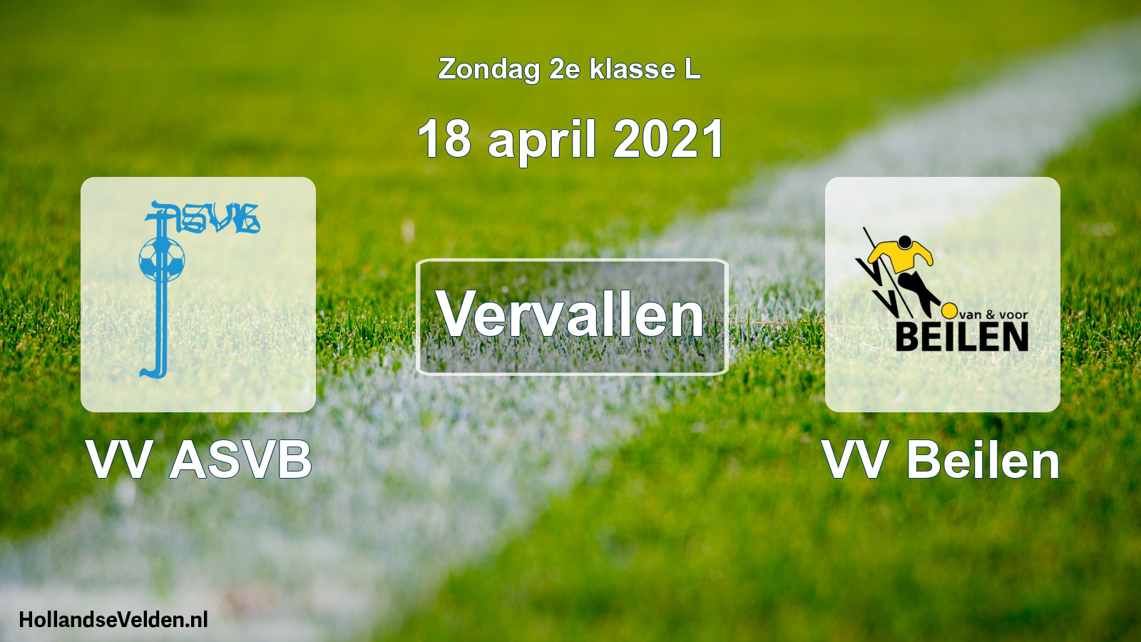 Scheduled Match: VV ASVB - VV Beilen (18 April 2021)