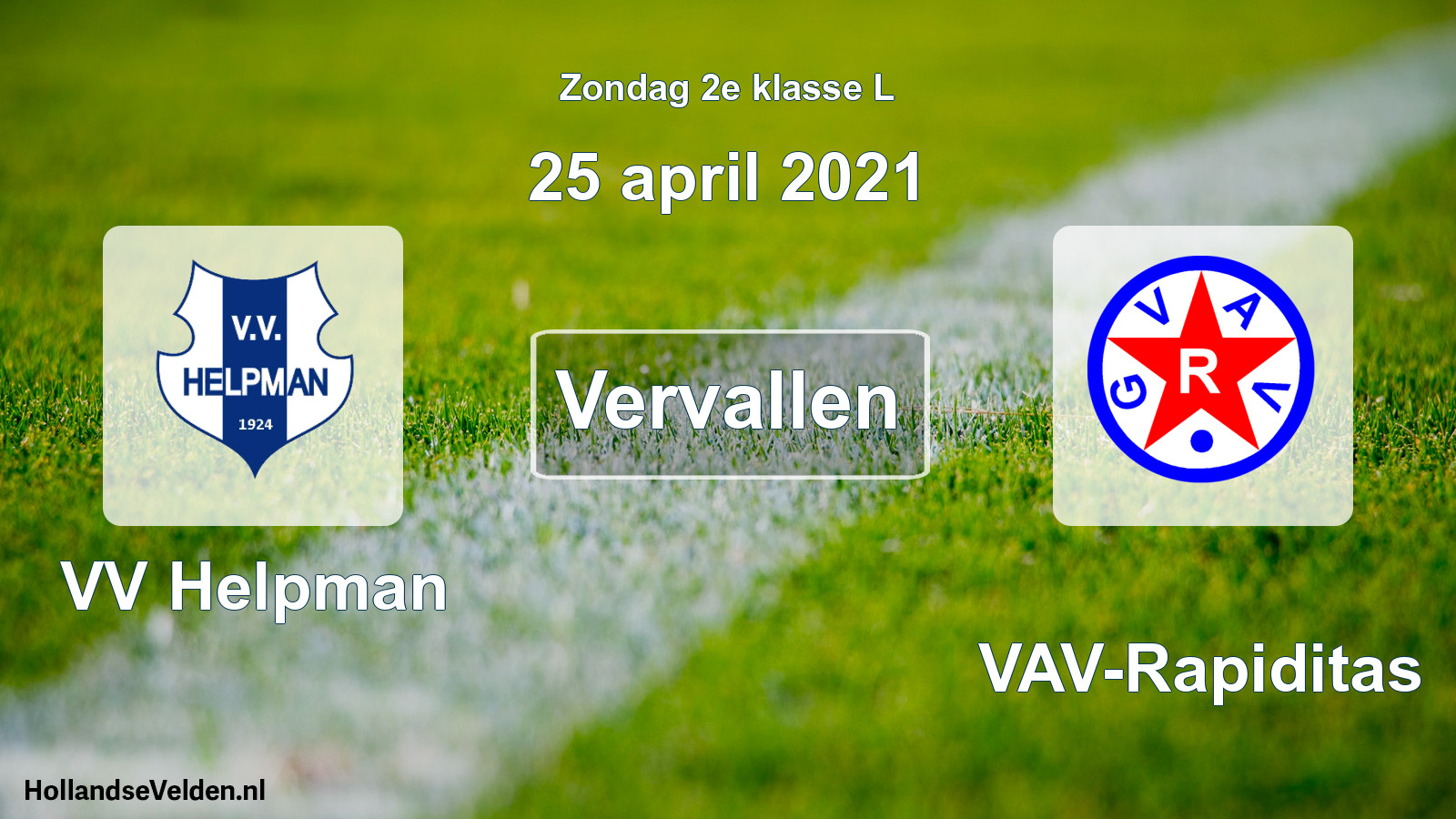 Scheduled Match: VV Helpman - GVAV-Rapiditas (25 April 2021)