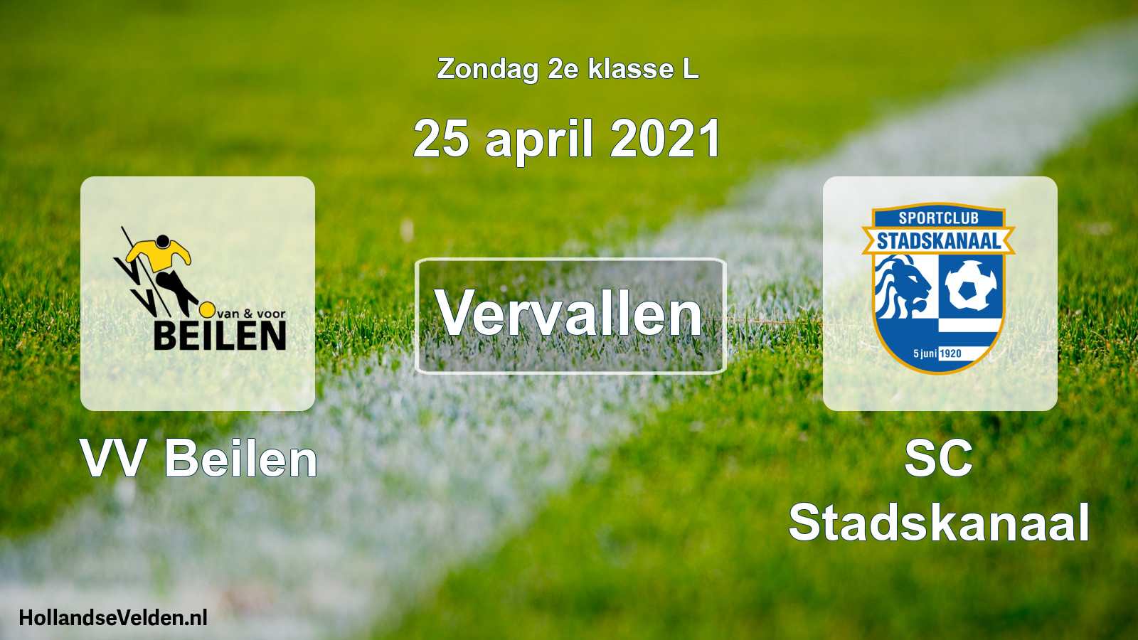 Scheduled Match: VV Beilen - SC Stadskanaal (25 April 2021)