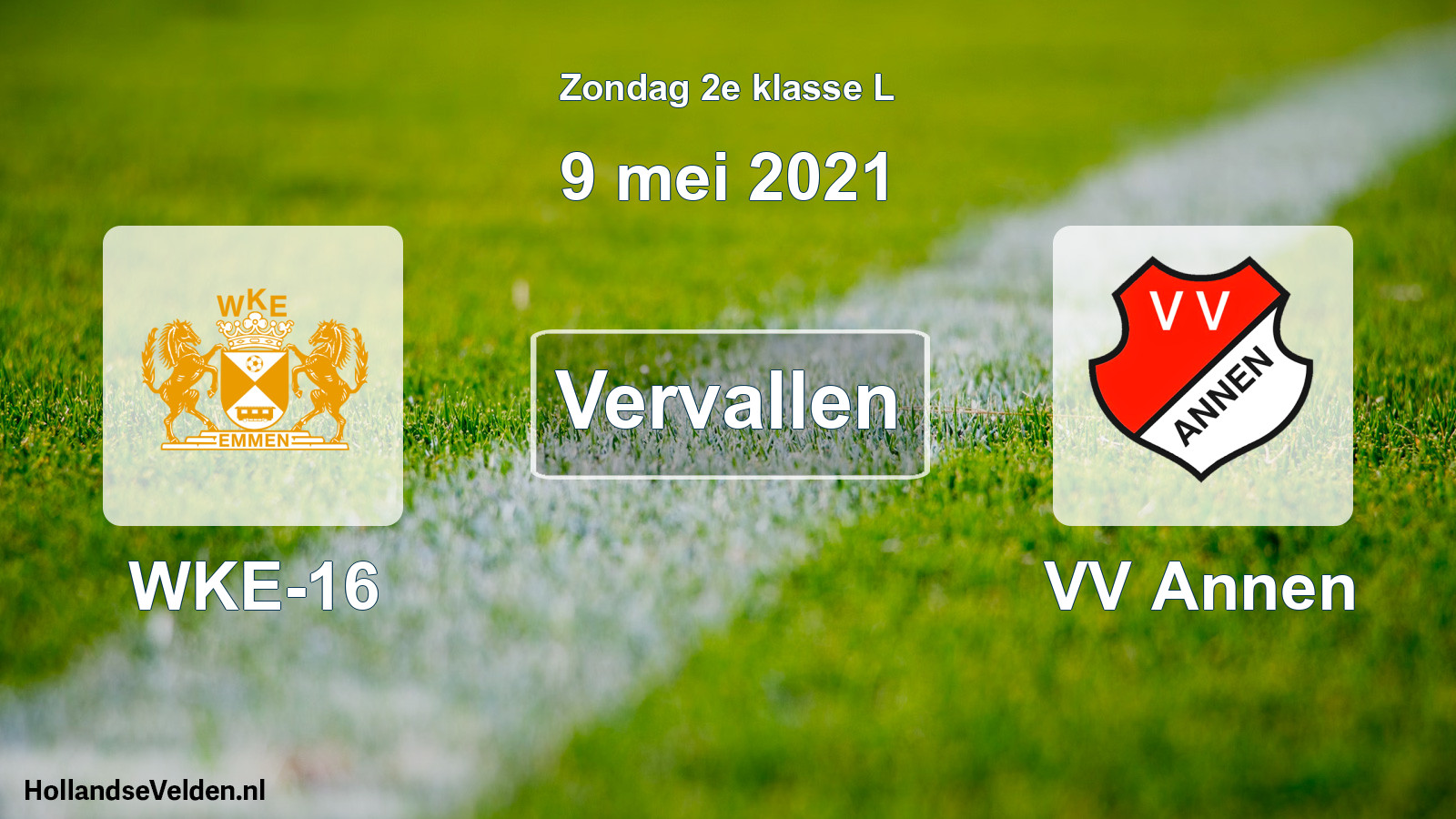 Scheduled Match: WKE-16 - VV Annen (9 May 2021)