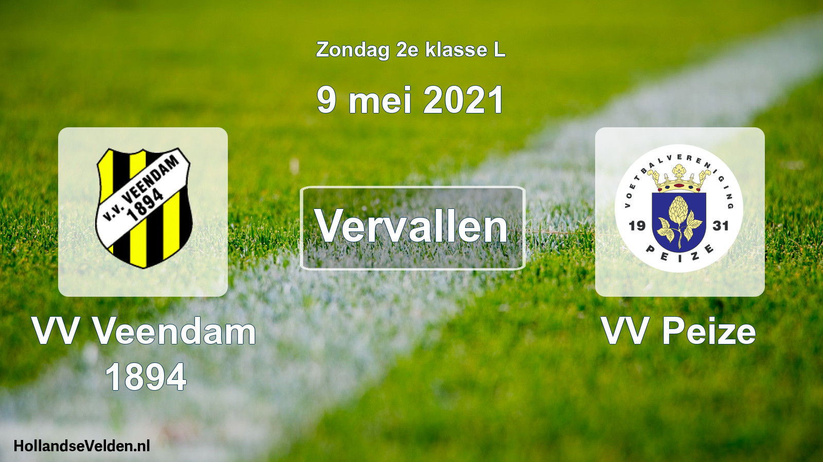 Scheduled Match: VV Veendam 1894 - VV Peize (9 May 2021)