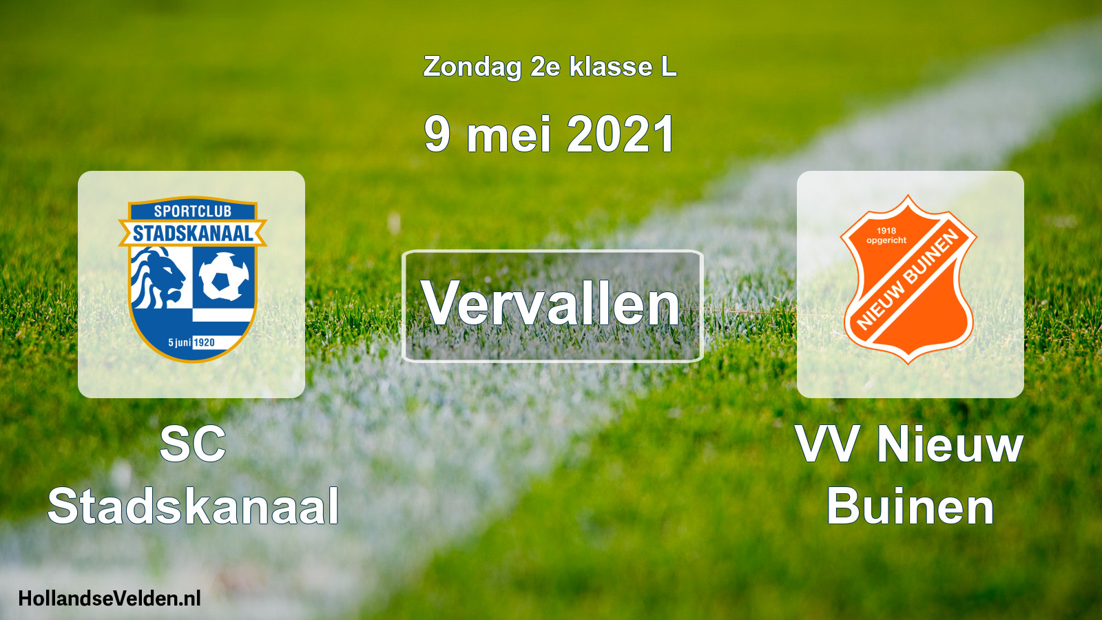 Scheduled Match: SC Stadskanaal - VV Nieuw Buinen (9 May 2021)