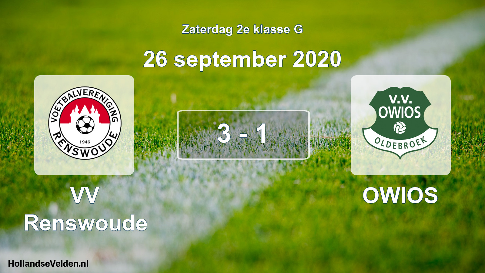 Total number of matches played: VV Renswoude - OWIOS 3 - 1 (26 September 2020)