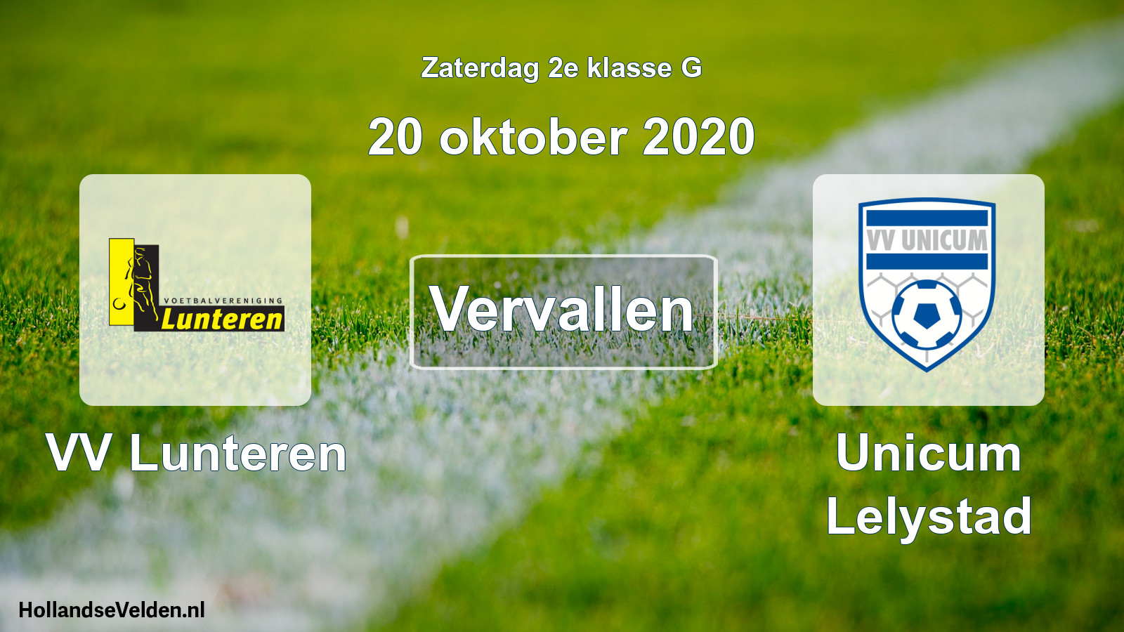 Scheduled Match: VV Lunteren - Unicum Lelystad (20 October 2020)