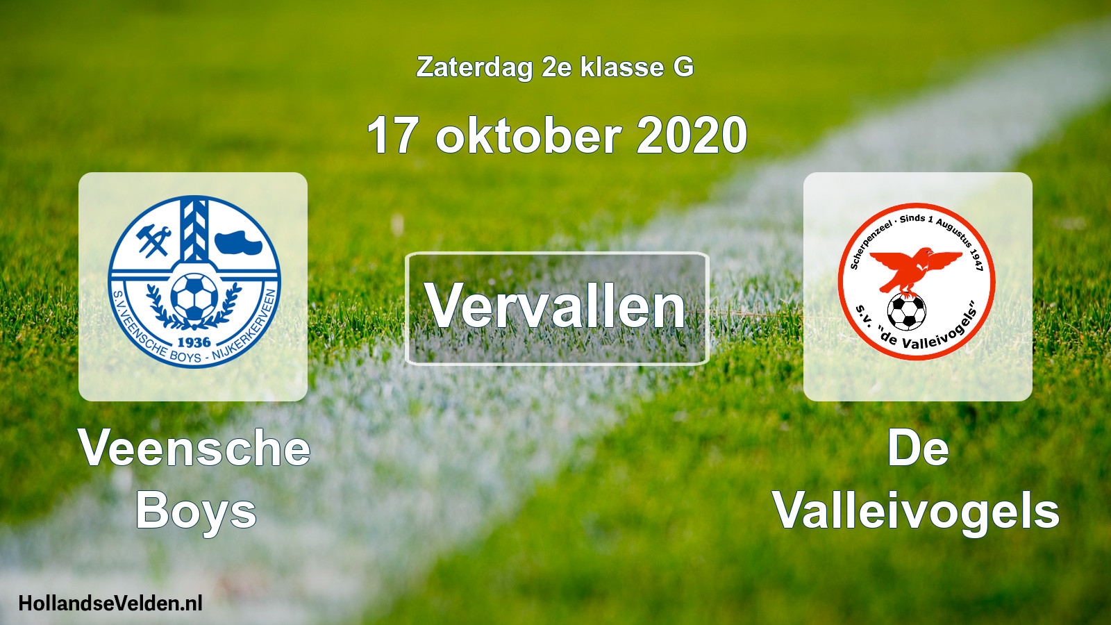 Scheduled Match: Veensche Boys - De Valleivogels (17 October 2020)