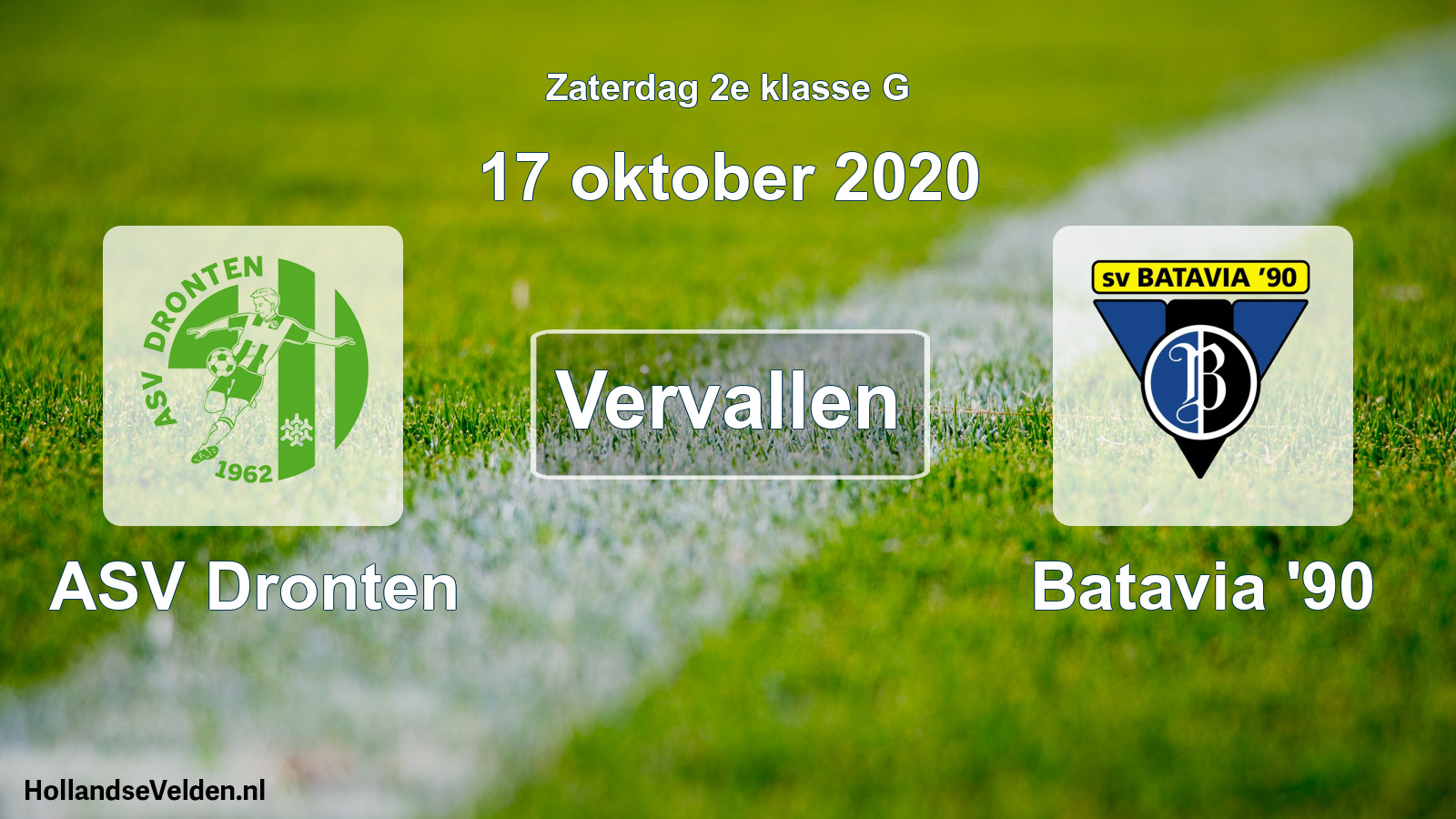 Scheduled Match: ASV Dronten - Batavia '90 (17 October 2020)