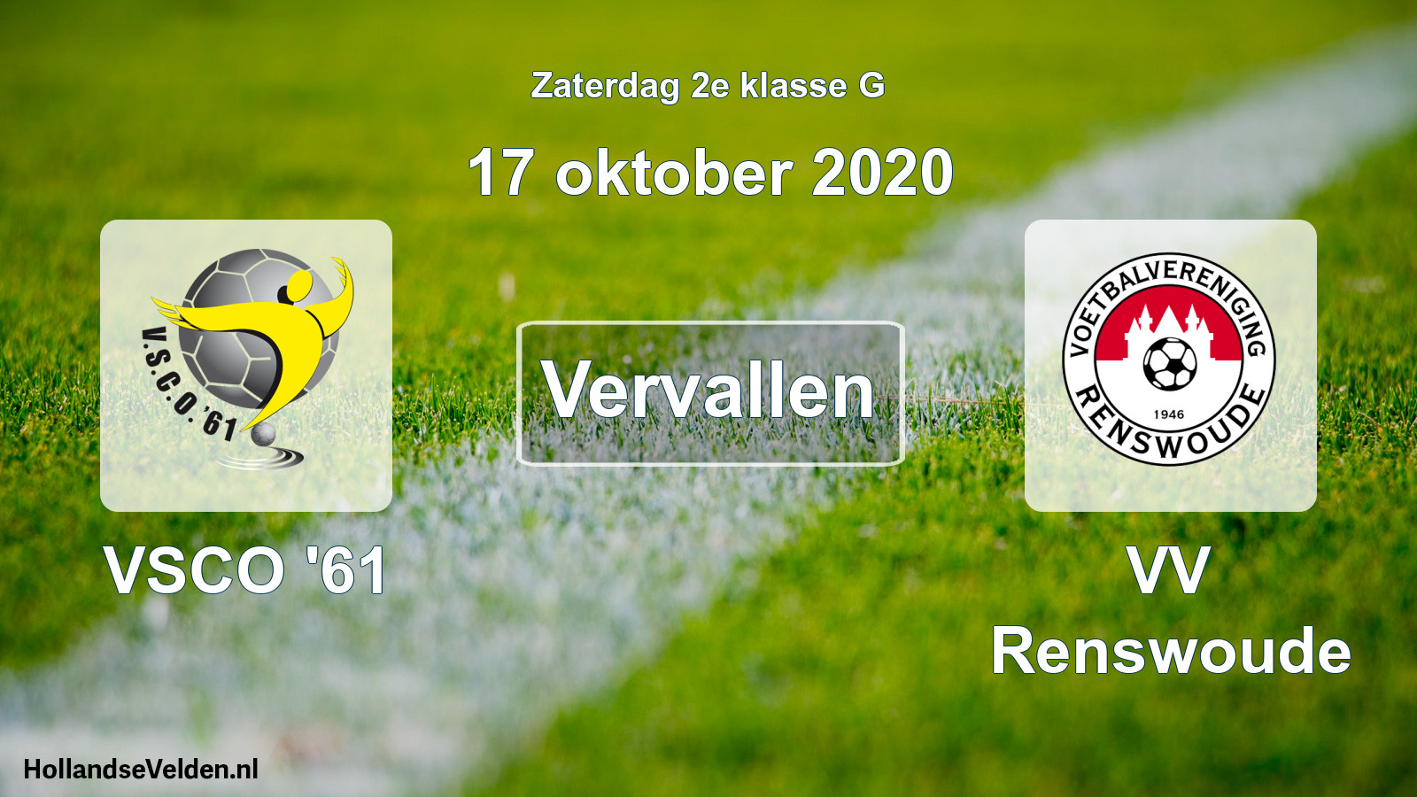 Scheduled Match: VSCO '61 - VV Renswoude (17 October 2020)