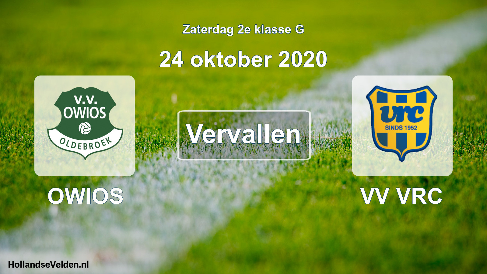 Scheduled Match: OWIOS - VV VRC (24 October 2020)