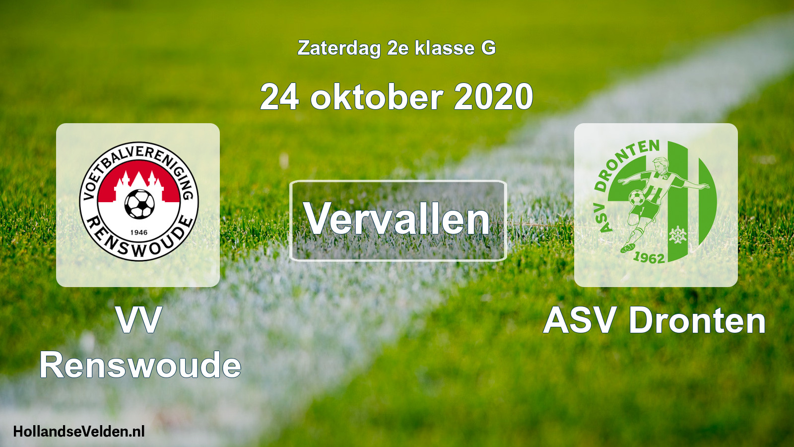 Scheduled Match: VV Renswoude - ASV Dronten (24 October 2020)
