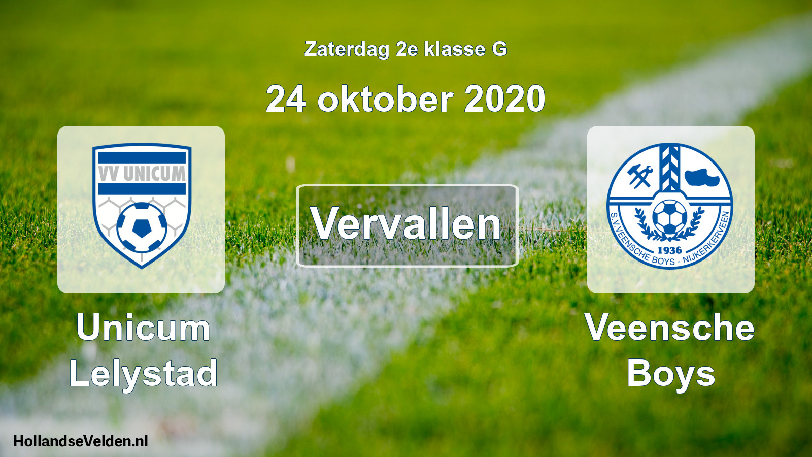 Scheduled Match: Unicum Lelystad - Veensche Boys (24 October 2020)