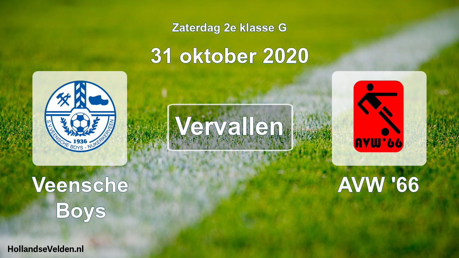 Scheduled Match: Veensche Boys - AVW '66 (31 October 2020)