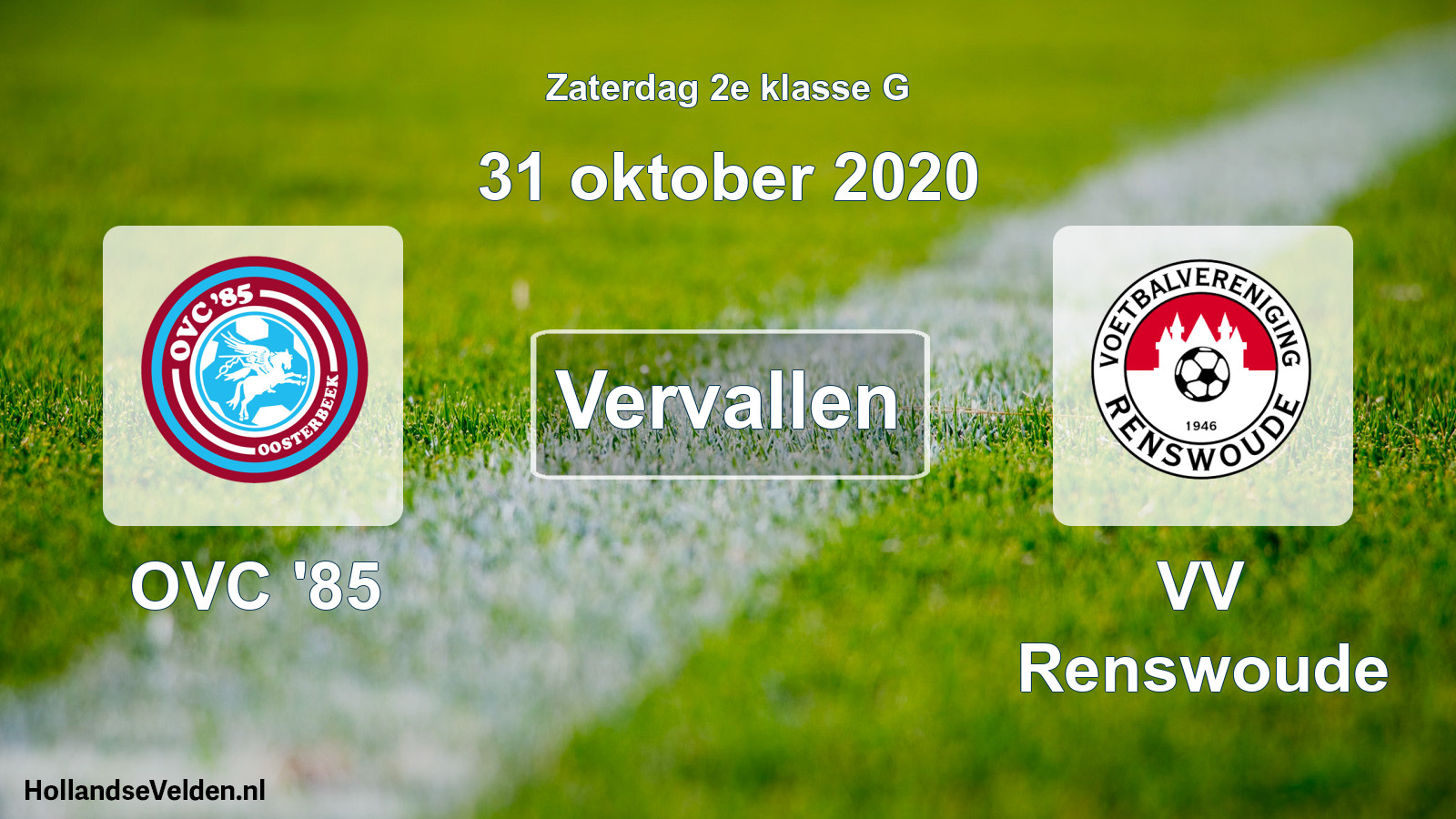 Scheduled Match: OVC '85 - VV Renswoude (31 October 2020)