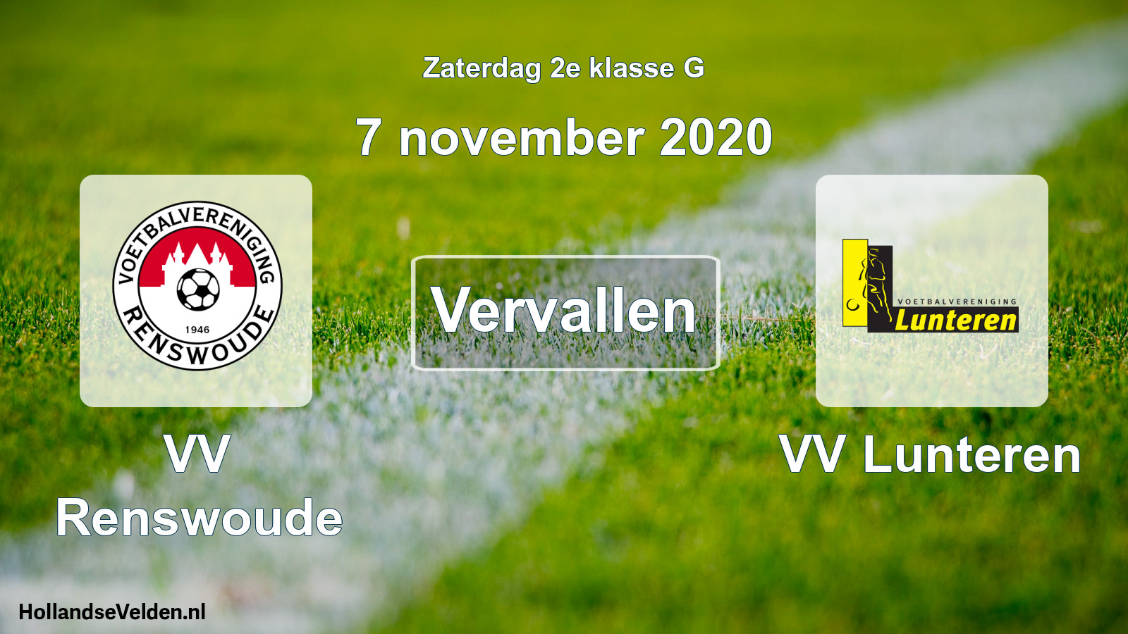 Scheduled Match: VV Renswoude - VV Lunteren (7 November 2020)