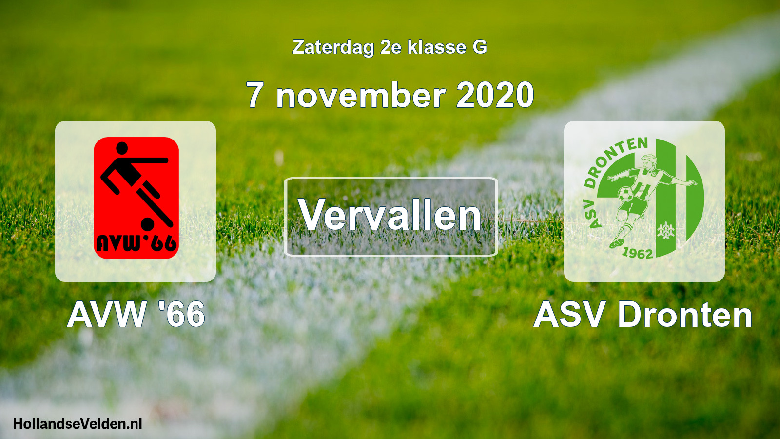 Scheduled Match: AVW '66 - ASV Dronten (7 November 2020)