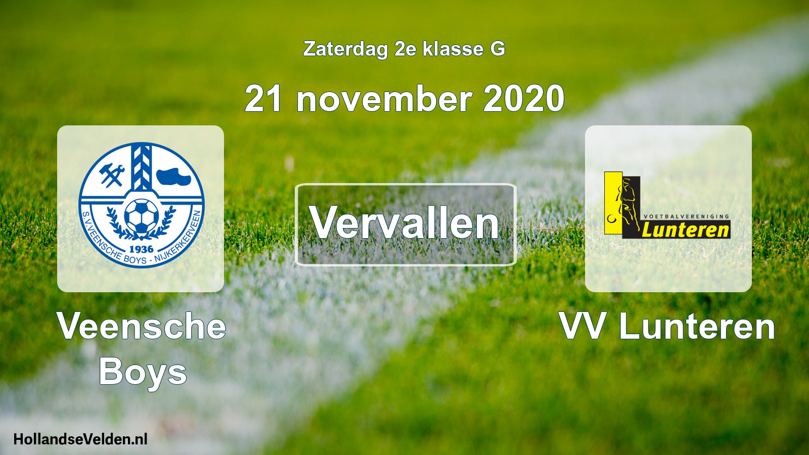 Scheduled Match: Veensche Boys - VV Lunteren (21 November 2020)