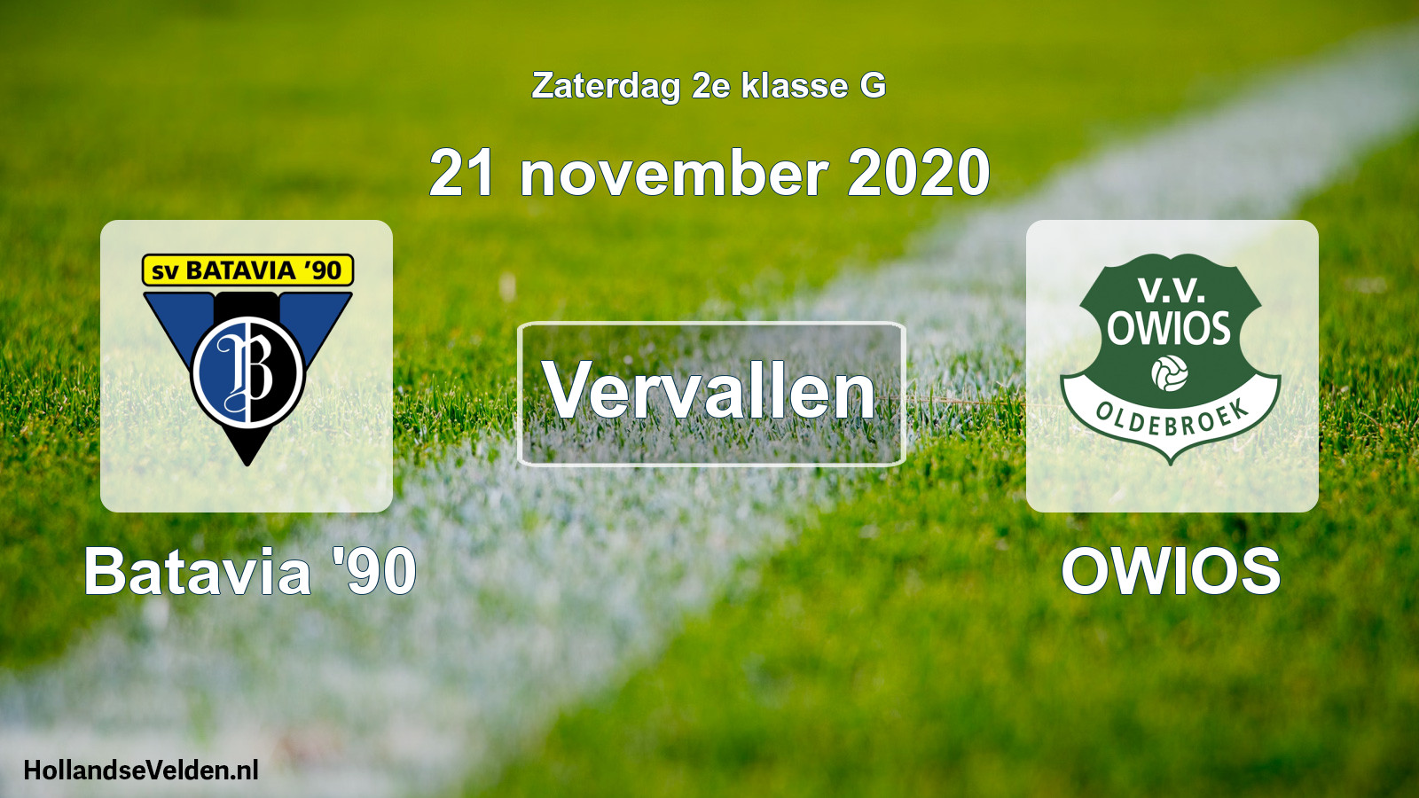 Scheduled Match: Batavia '90 - OWIOS (21 November 2020)