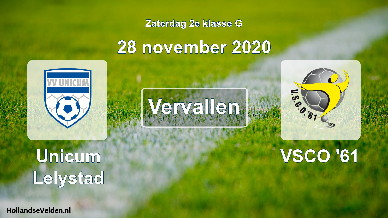 Scheduled Match: Unicum Lelystad - VSCO '61 (28 November 2020)