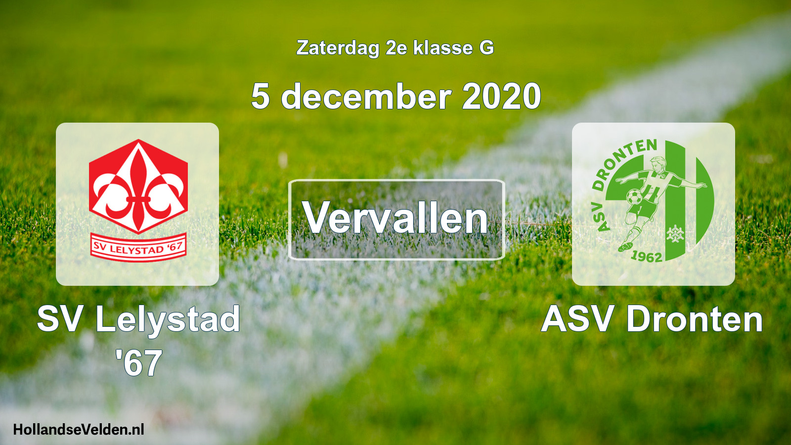 Scheduled Match: SV Lelystad '67 - ASV Dronten (5 December 2020)