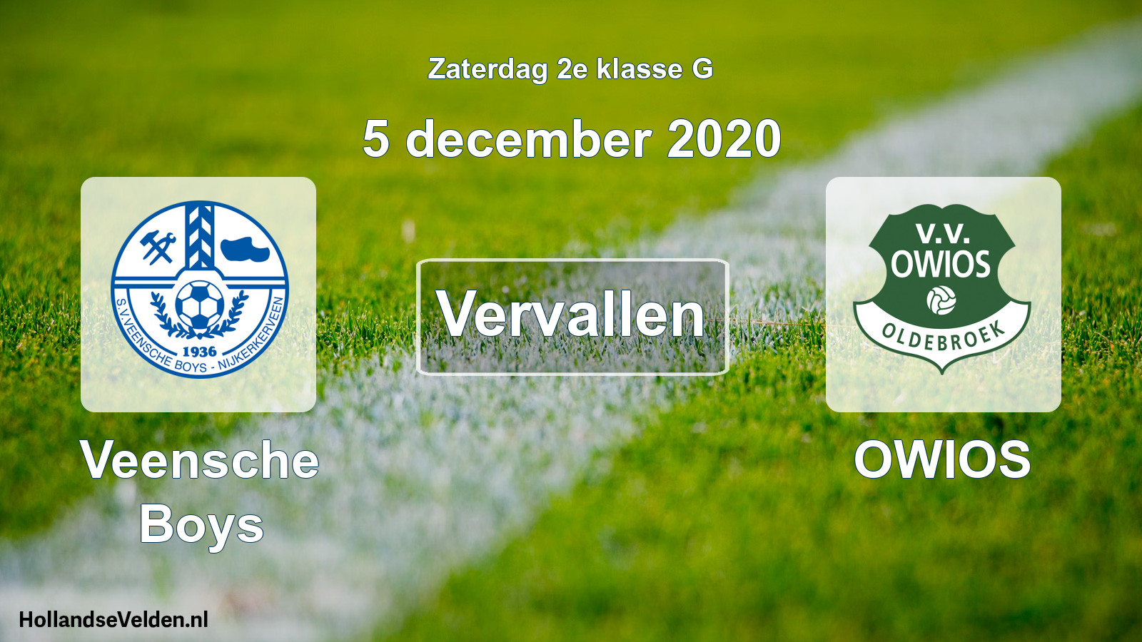 Scheduled Match: Veensche Boys - OWIOS (5 December 2020)