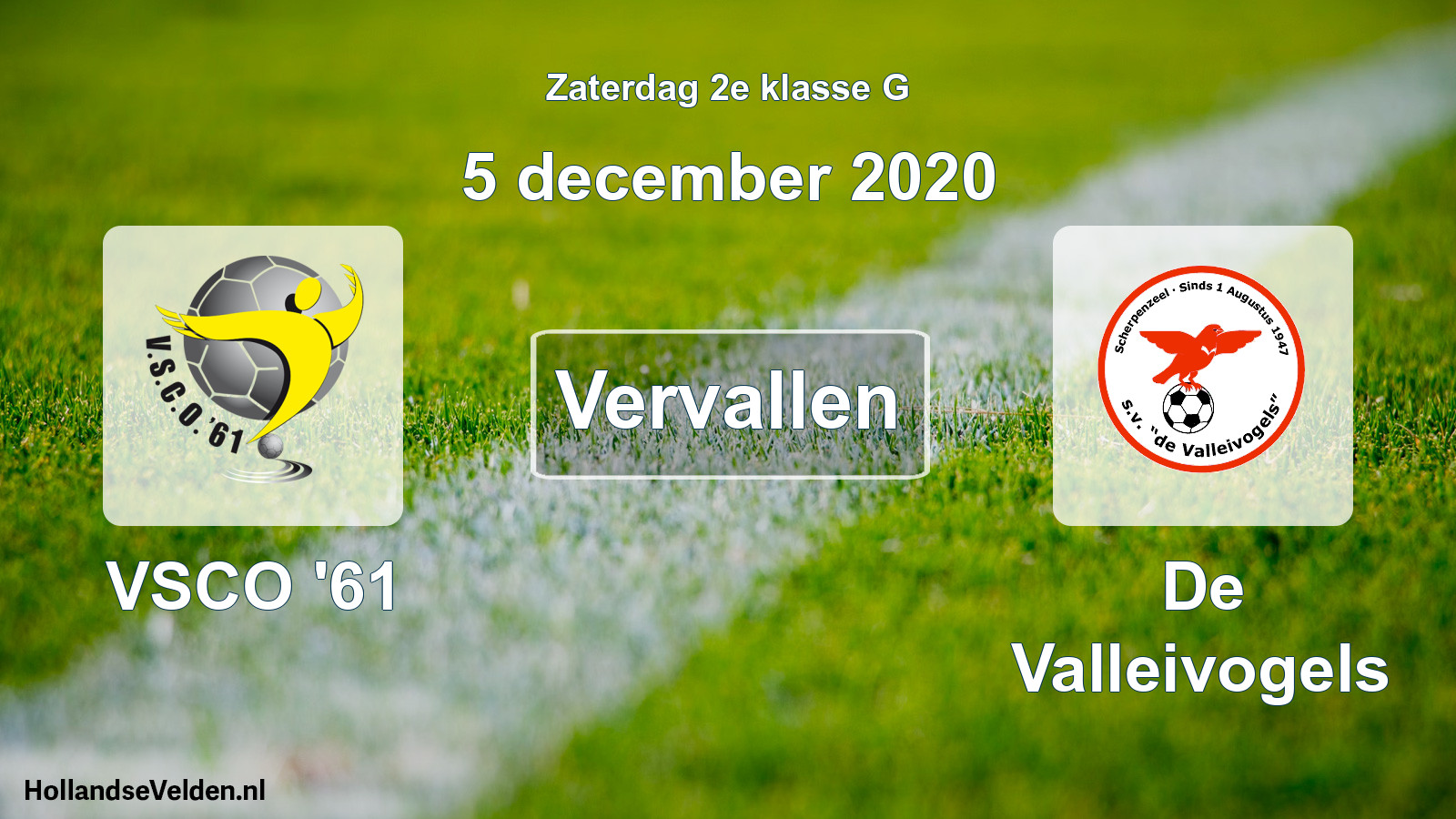Scheduled Match: VSCO '61 - De Valleivogels (5 December 2020)