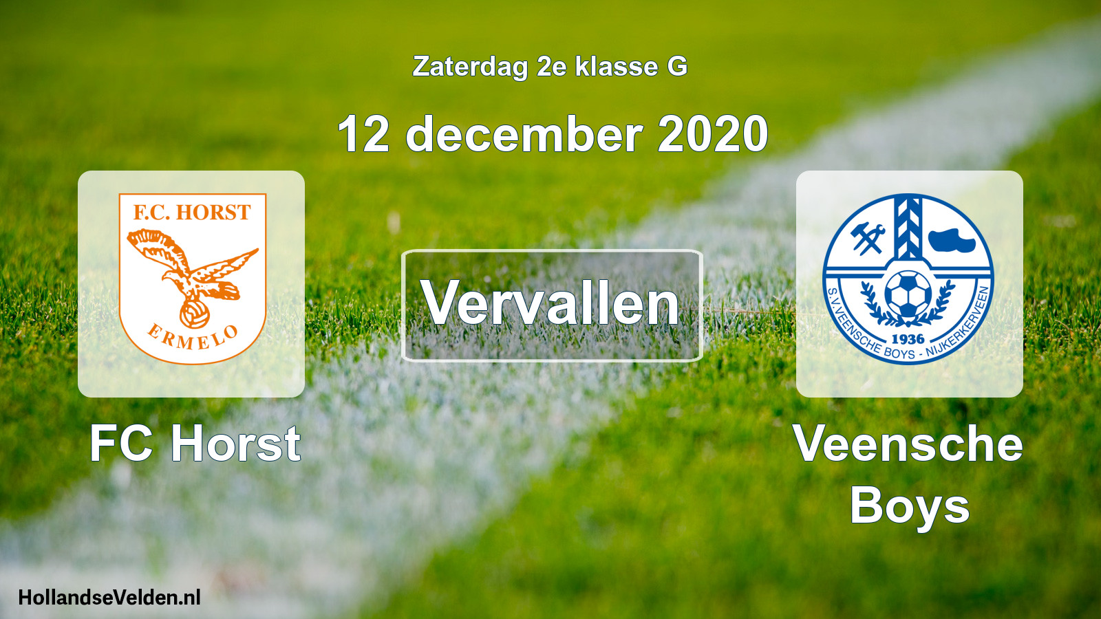 Scheduled Match: FC Horst - Veensche Boys (12 December 2020)