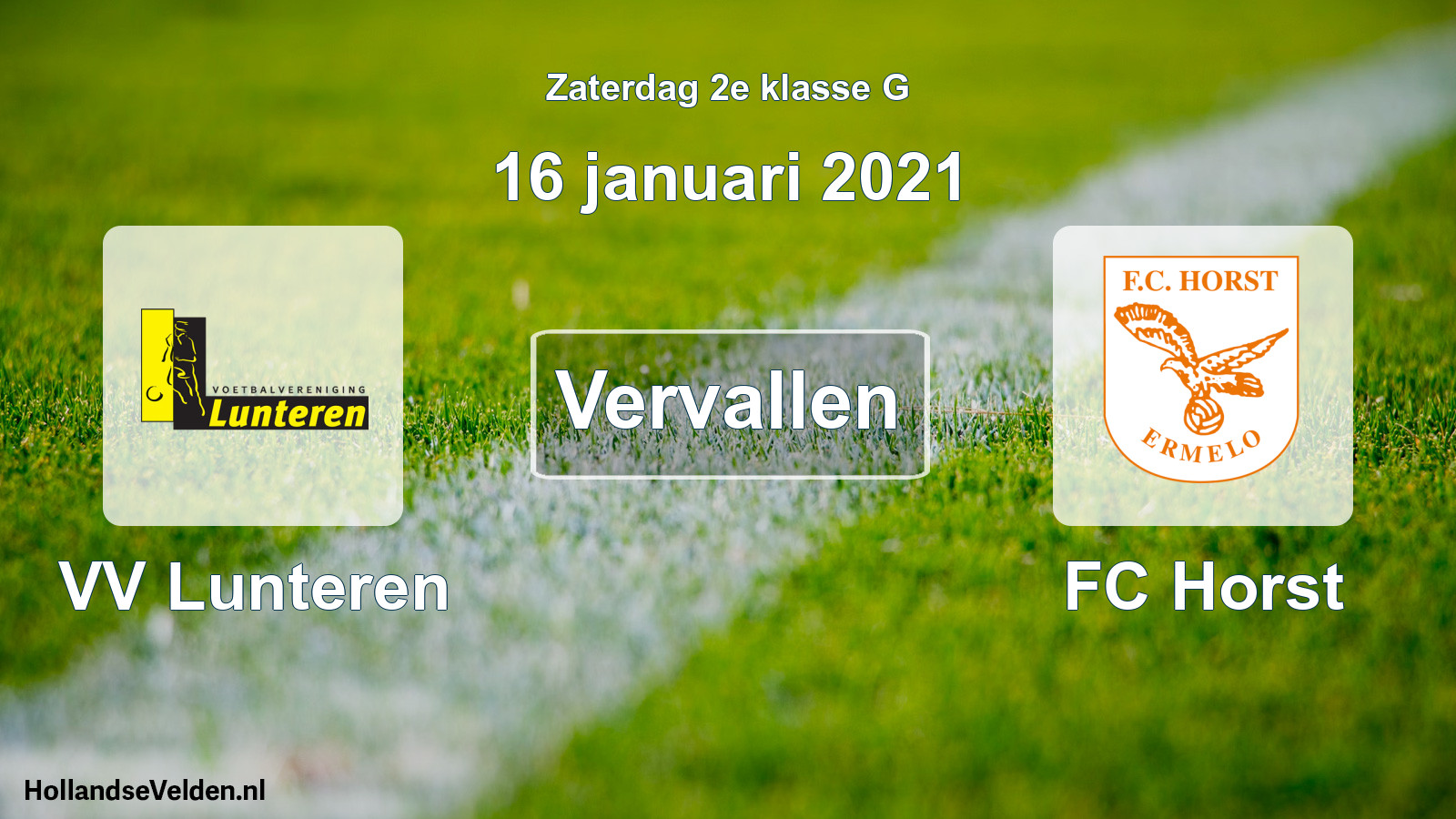 Scheduled Match: VV Lunteren - FC Horst (16 January 2021)