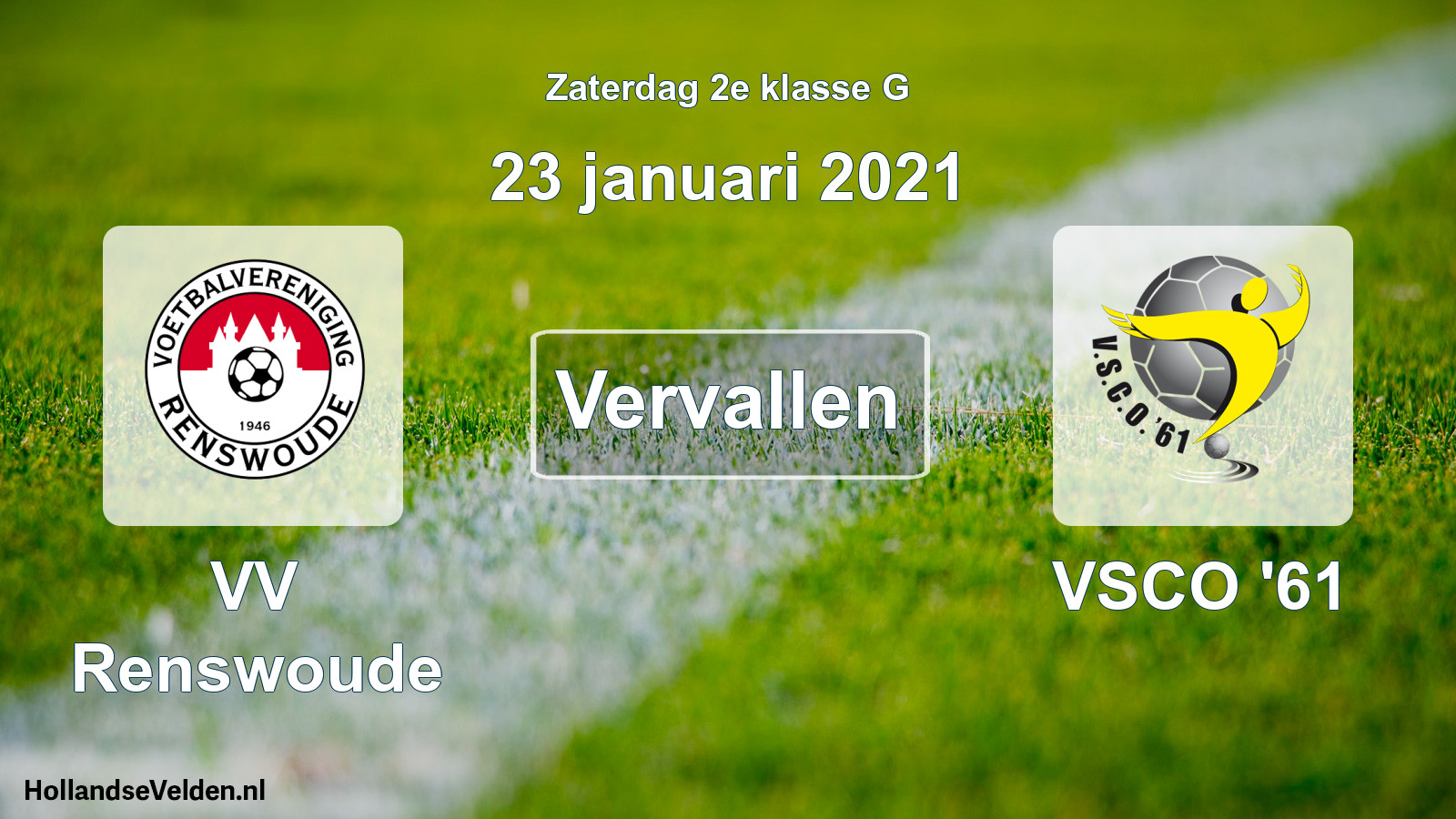 Scheduled Match: VV Renswoude - VSCO '61 (23 January 2021)