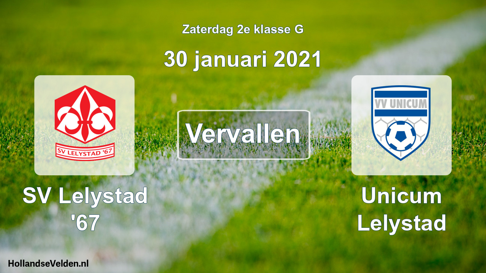 Scheduled Match: SV Lelystad '67 - Unicum Lelystad (30 January 2021)