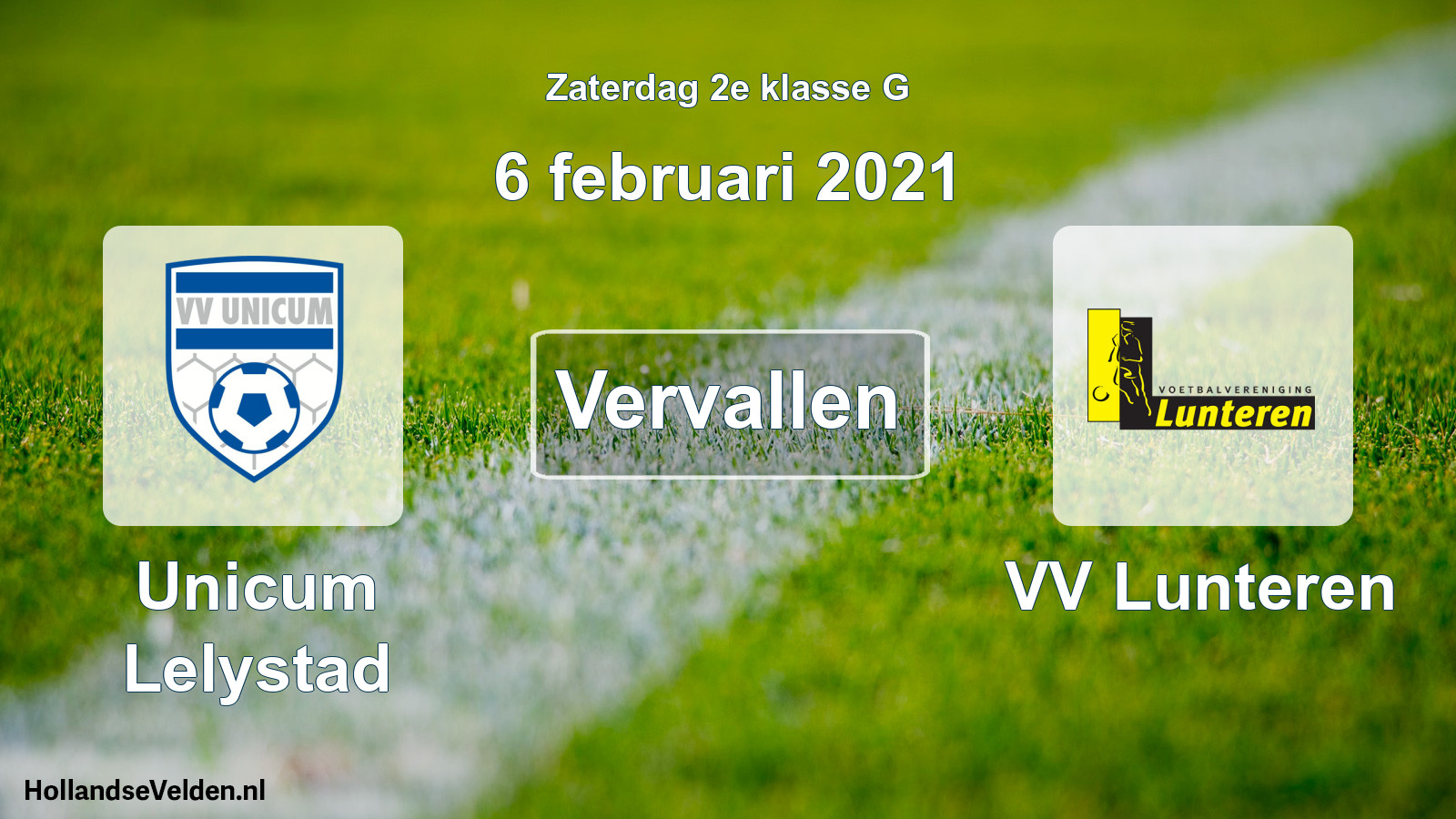 Scheduled Match: Unicum Lelystad - VV Lunteren (6 February 2021)